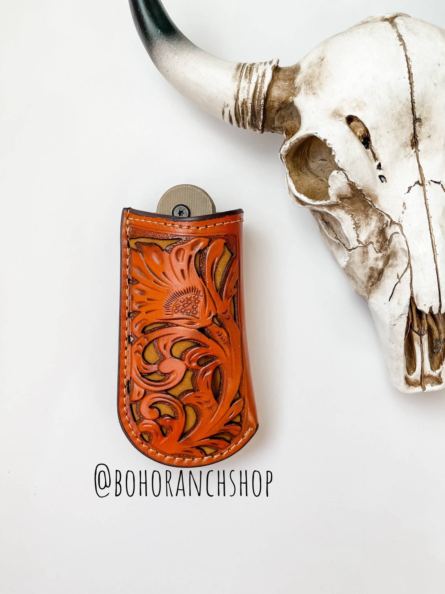 Leather Pocket Knife Sheath Genuine Leather Case Pocket: Boho Ranch