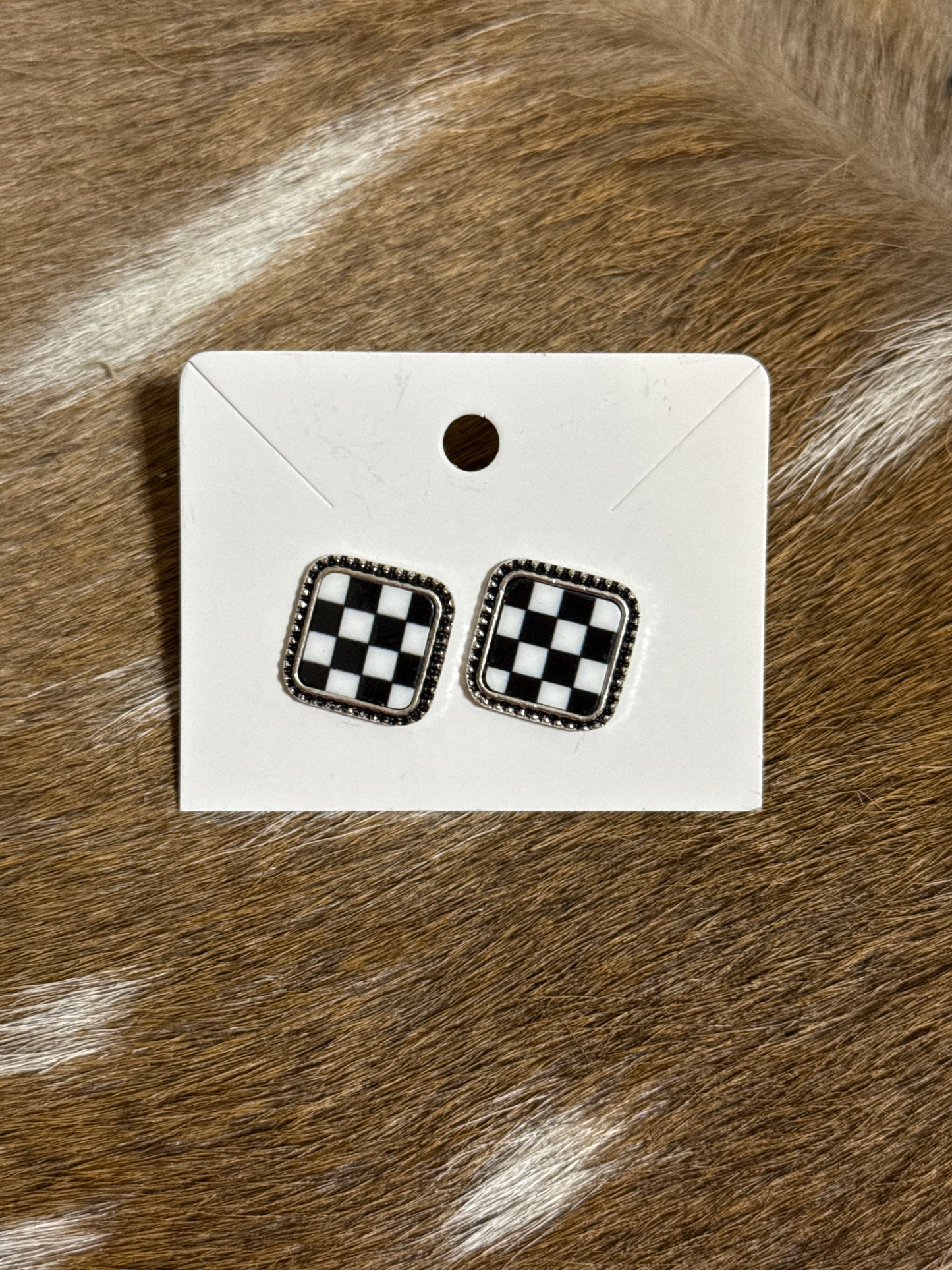 Square Checkerboard Earrings