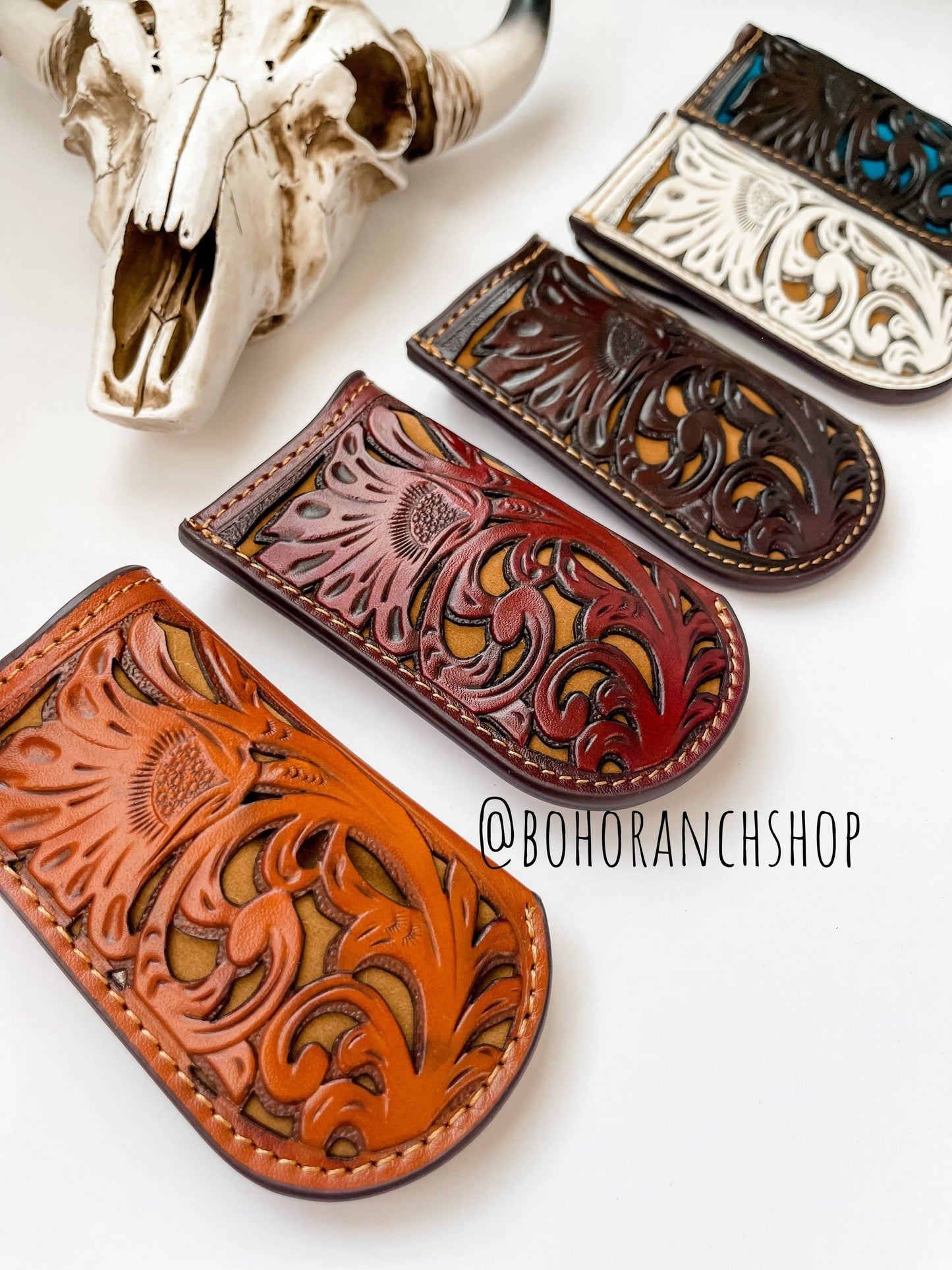 Leather Pocket Knife Sheath Genuine Leather Case Pocket: Boho Ranch