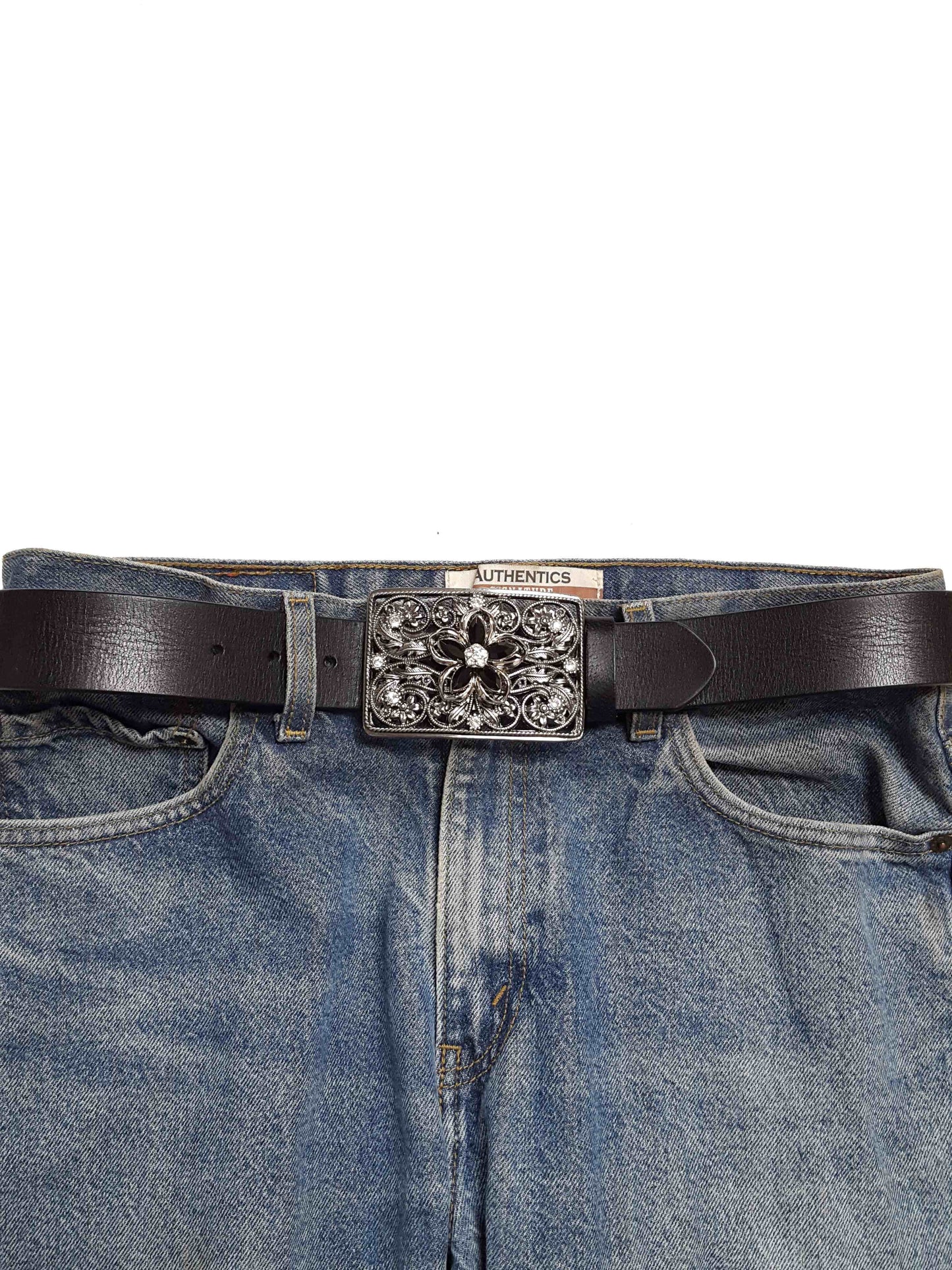 Buckle: Western Crystal flower belt buckle Axesoria