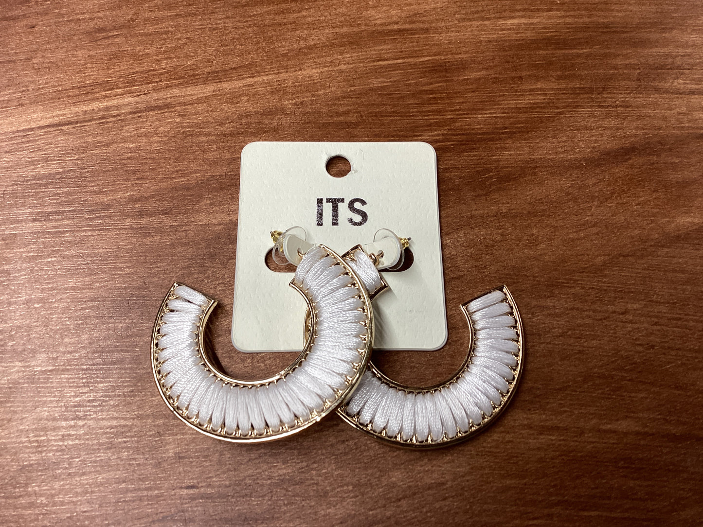 ITS Sense white silk earrings