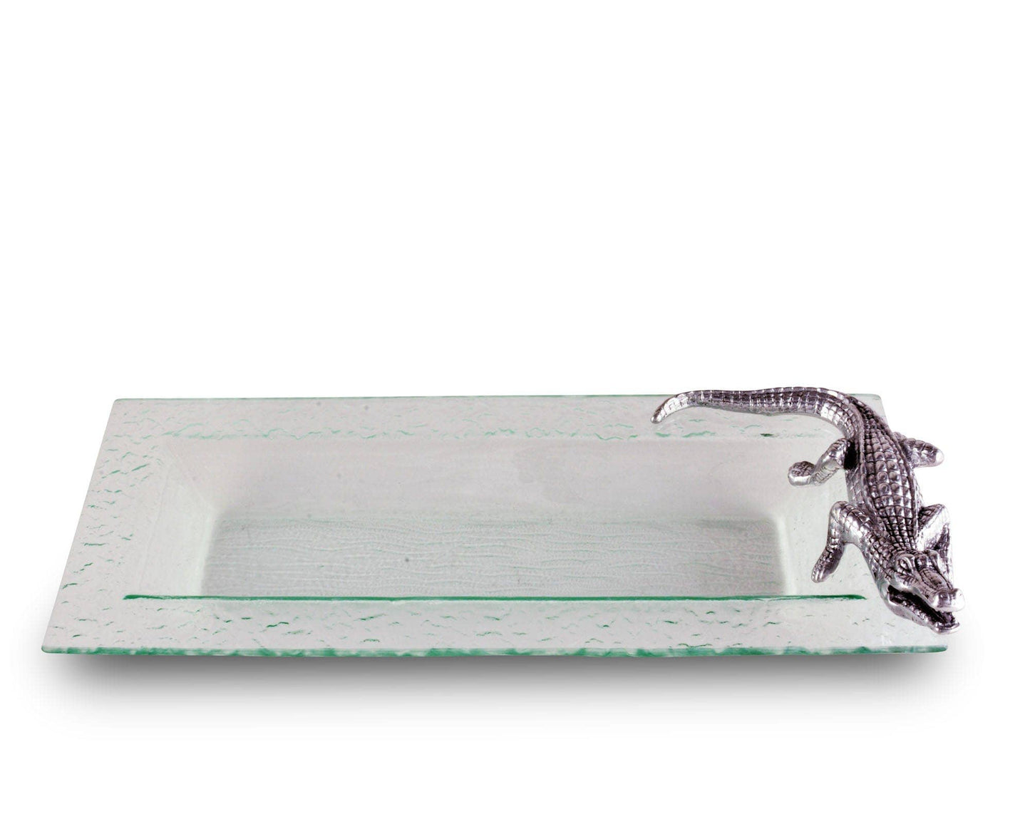 Alligator Oblong Tray - Beveled Slope Cut Glass