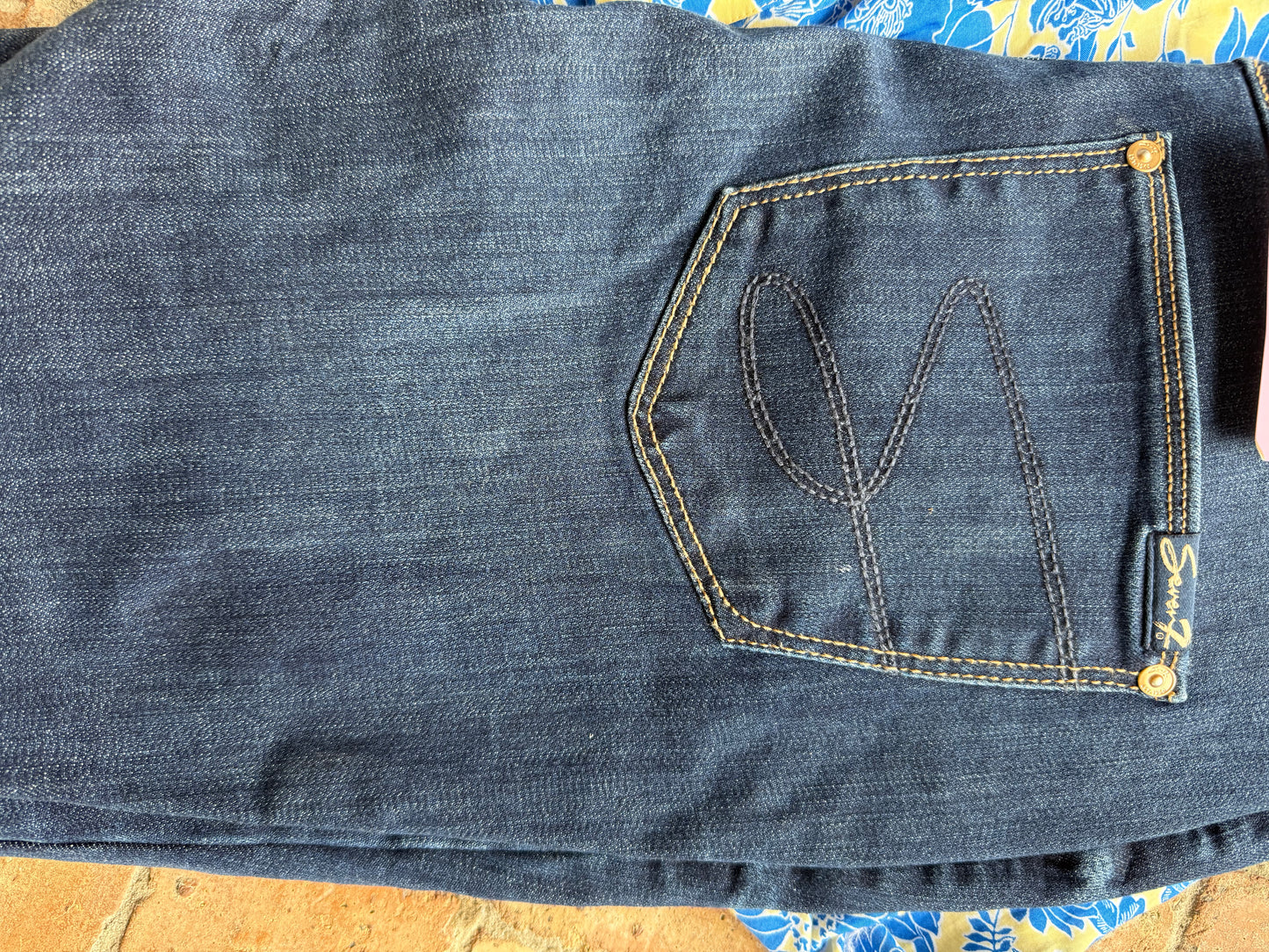 Seven7 High Rise Tummy Less Skinny Jean (Dark Blue)