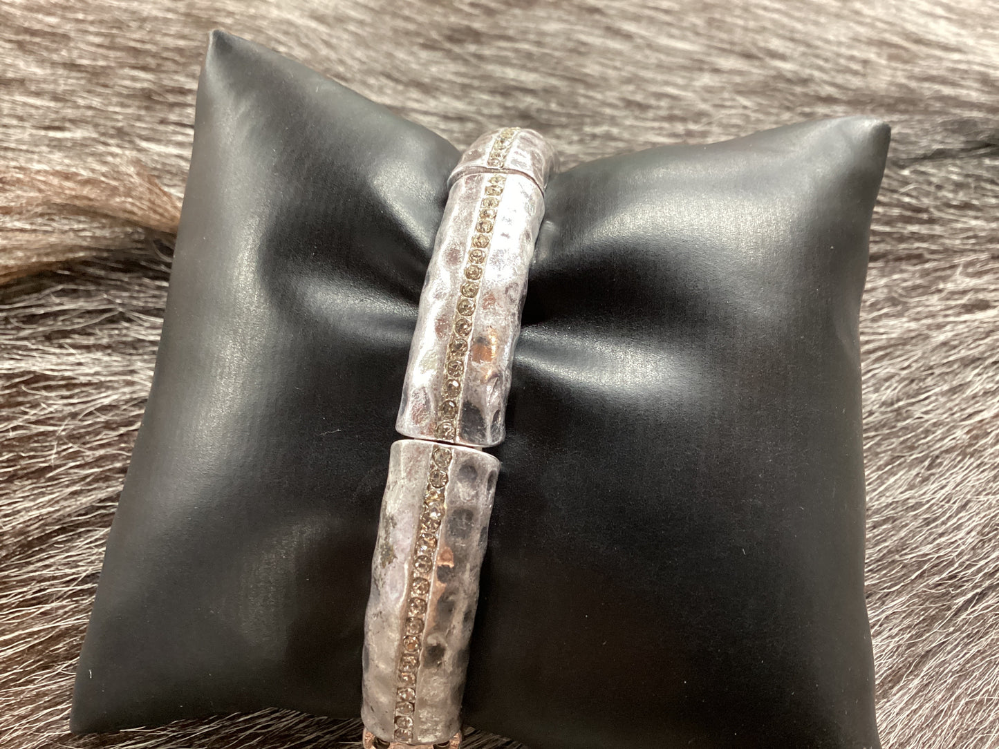 Stretch silver rhinestone bracelet
