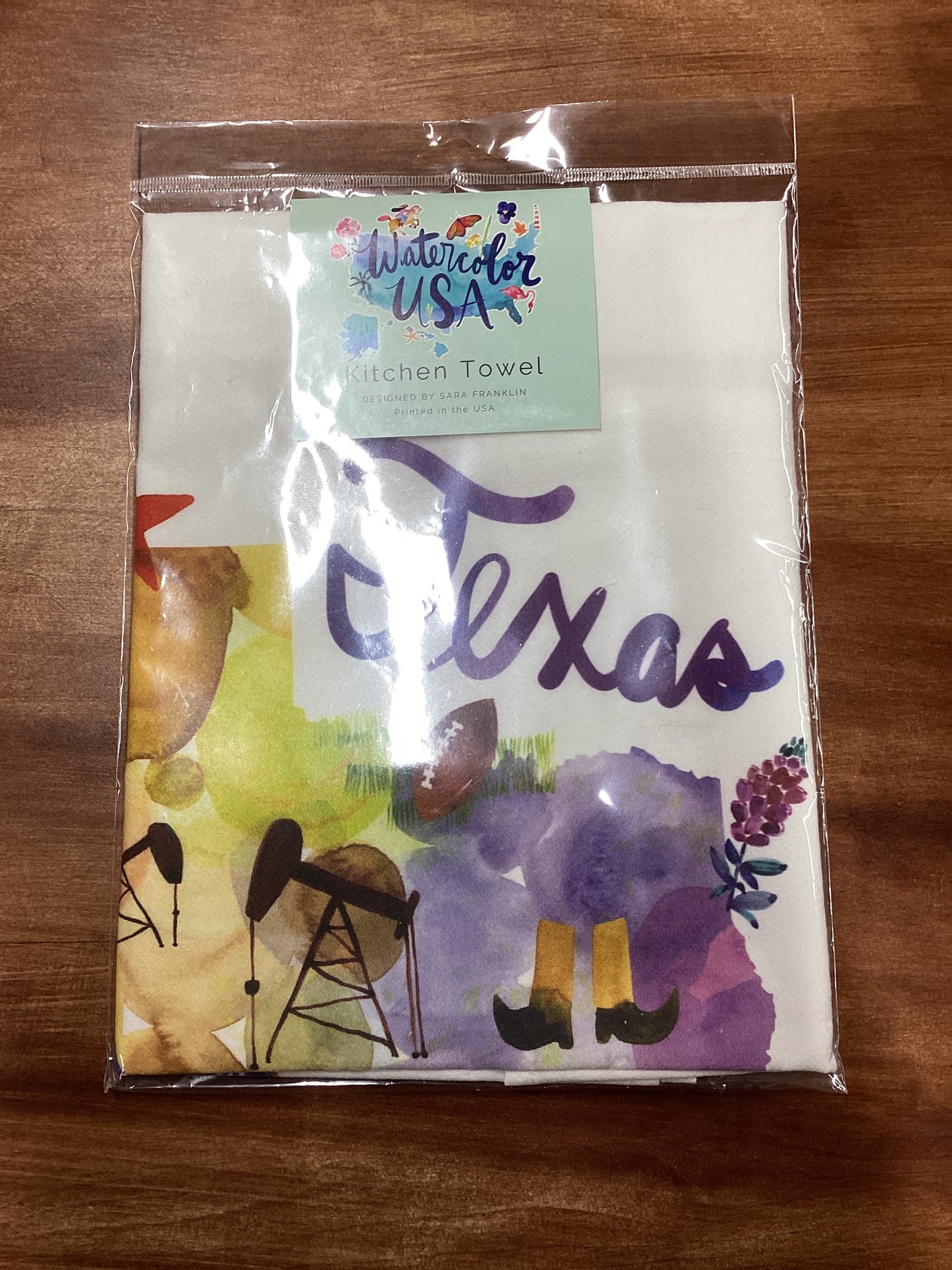 Watercolor Texas Dish Towel - Allport Editions