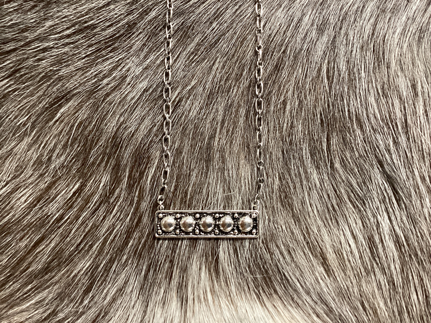 Small Gun Metal Bar Necklace TIPI