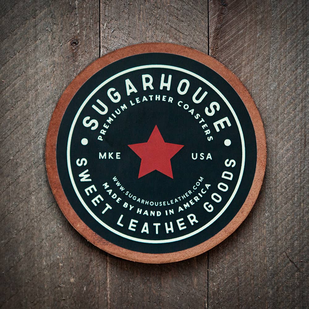 Home Sweet Home Leather Coaster Sugarhouse
