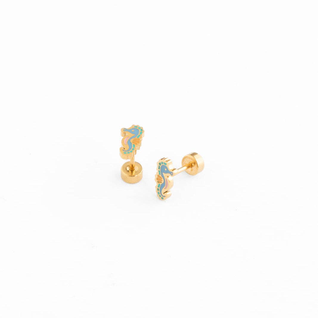 Seahorse Stud Earrings Pip Pop
