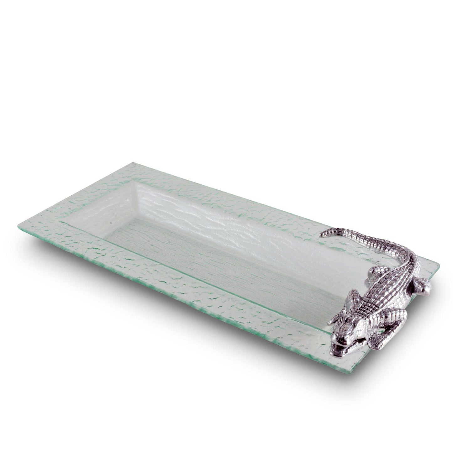Alligator Oblong Tray - Beveled Slope Cut Glass