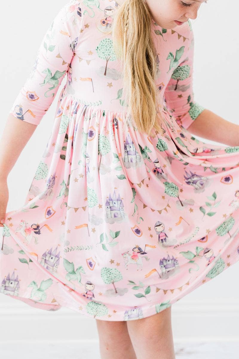 Once Upon a Time 3/4 Sleeve Pocket Twirl Dress: Mila & Rose
