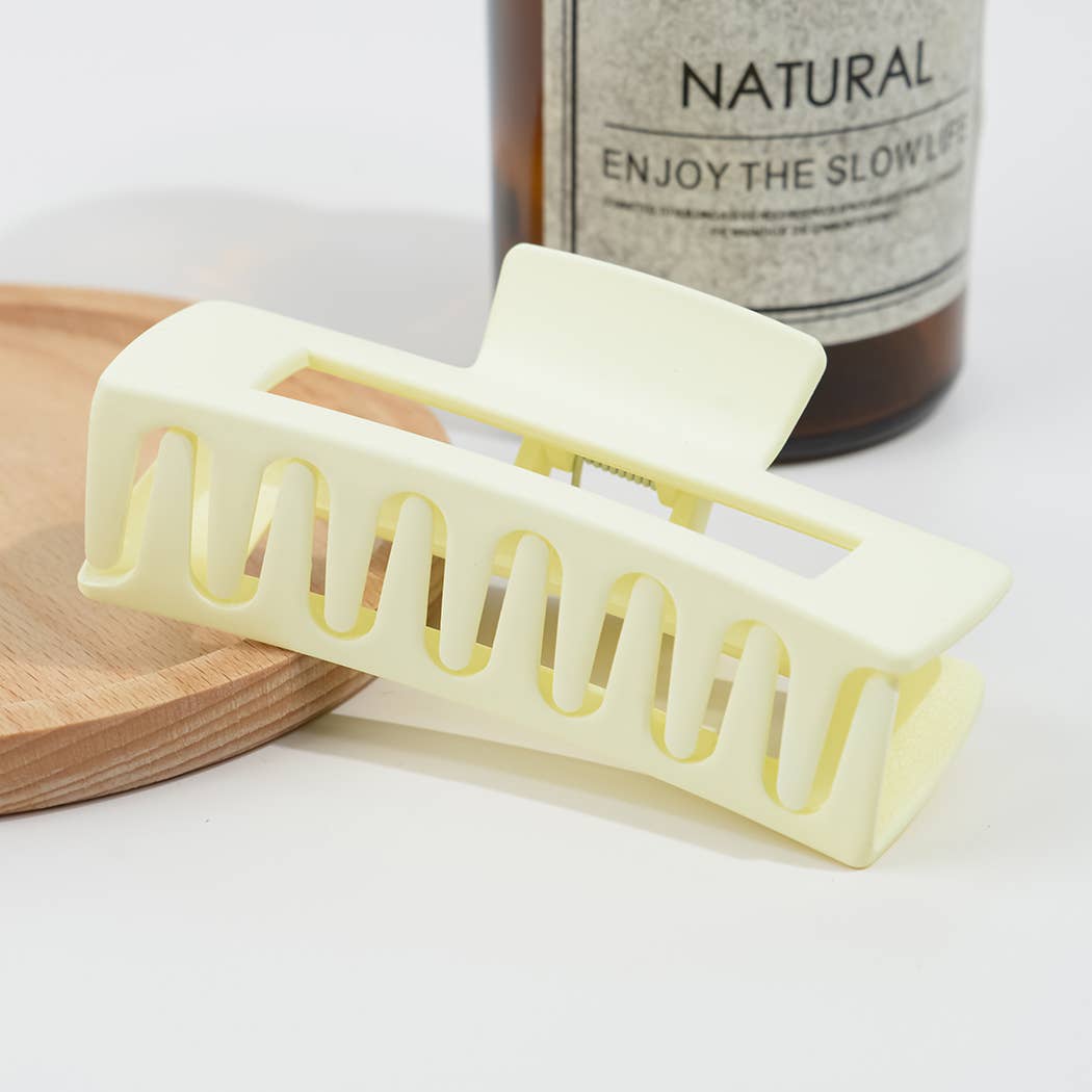 4.13'' Frosted Solid Color Rectangle Hair Clip Diva Shop
