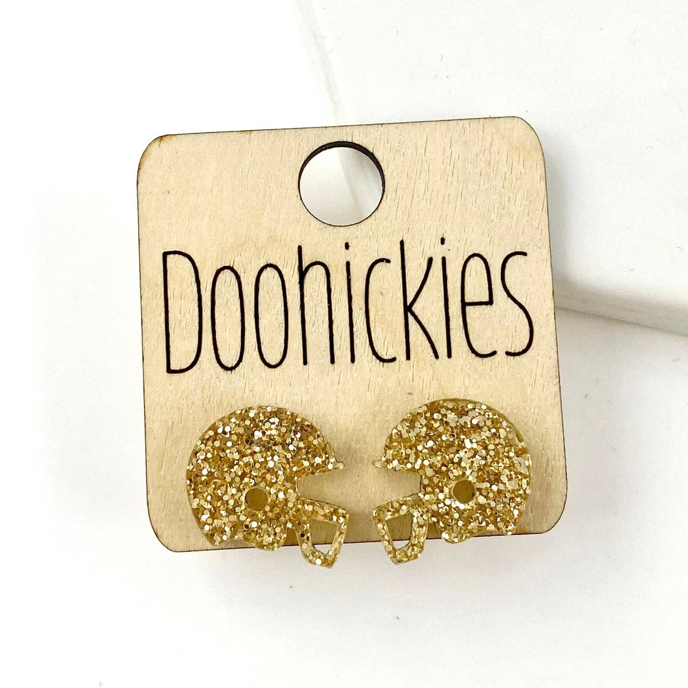 Helmet Studs Earrings: Maroon Glitter Doohickie