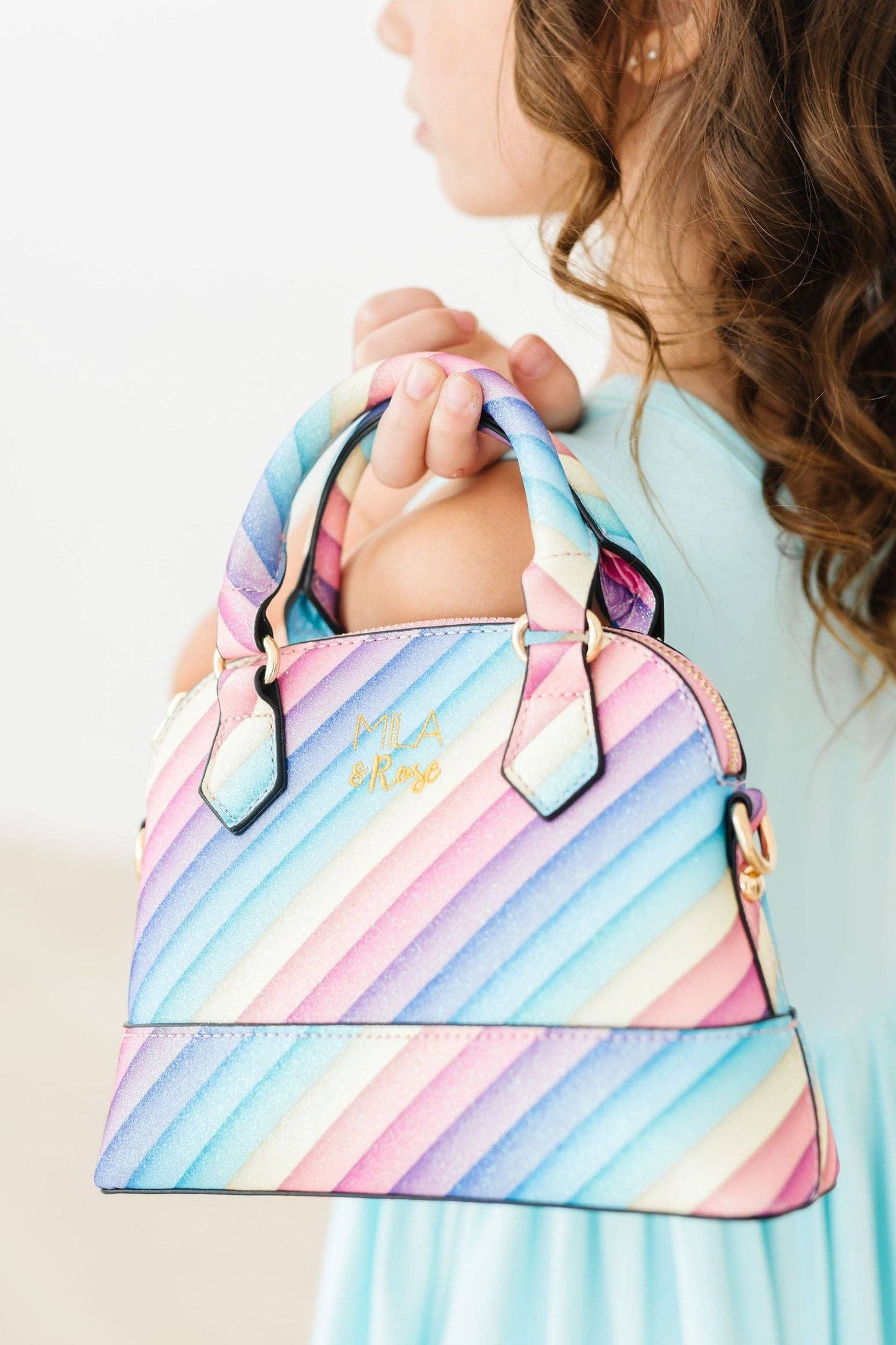 Rainbow Glitter Girl's Crossbody Purse Mila