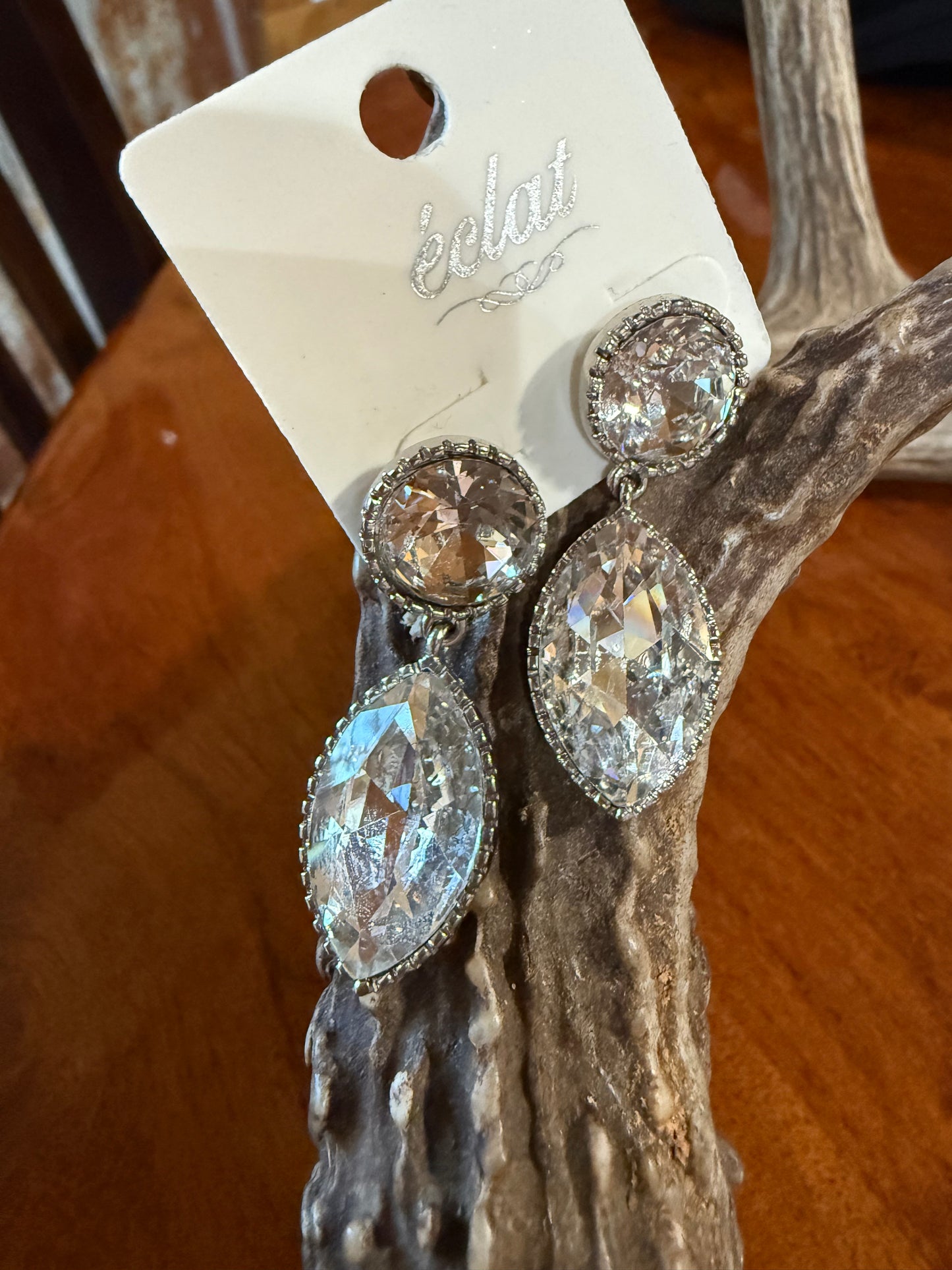 Two Tier silver Bling Earrings