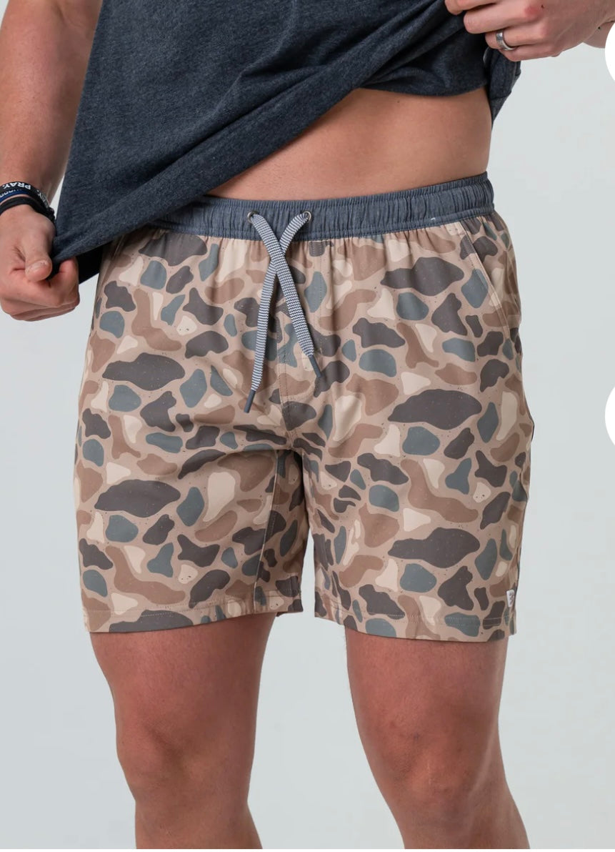 Pintail Camo Athletic Shorts With Grey Liner Burlebo