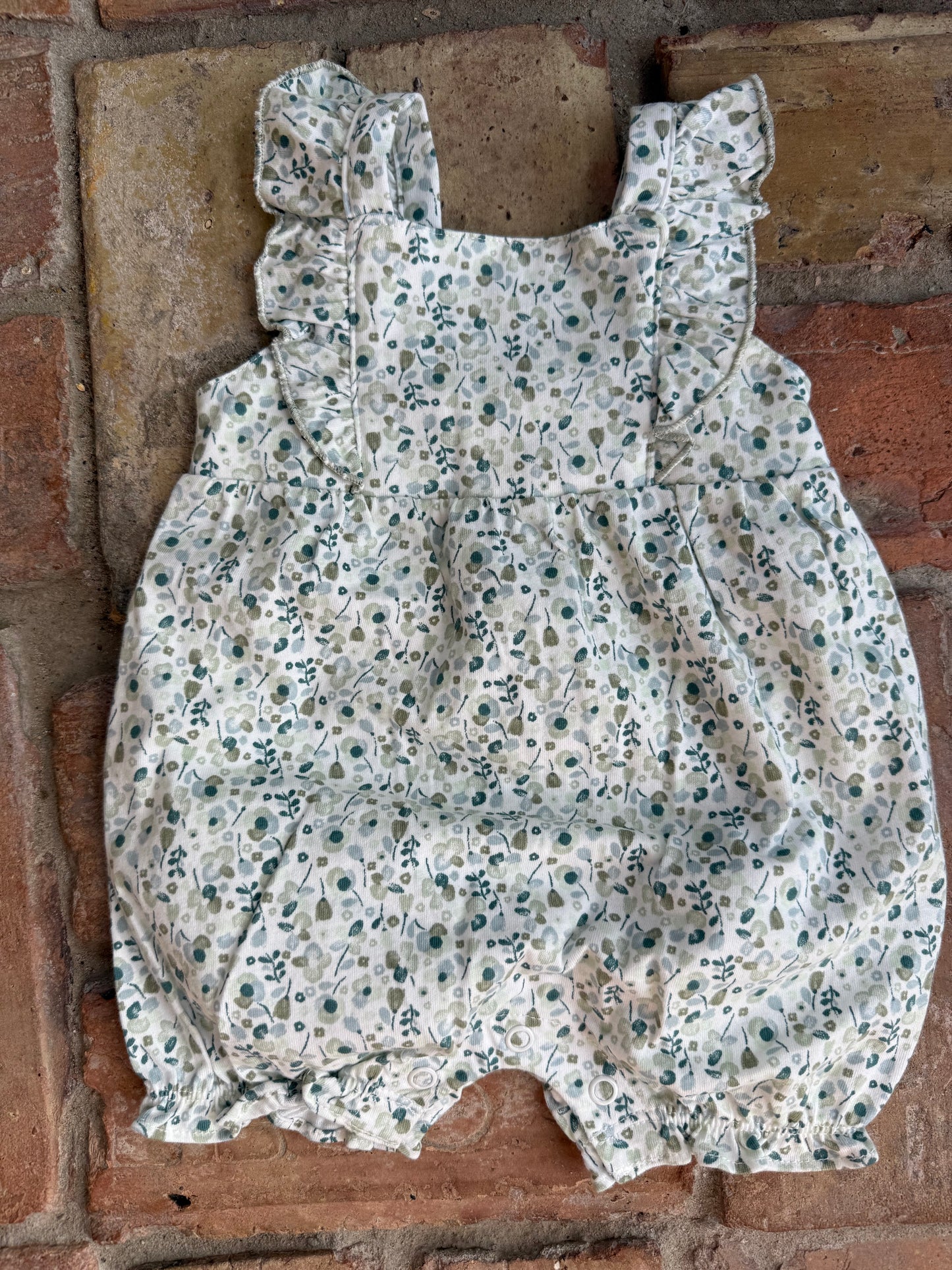Soft Floral Ruffle Sleeve One piece Romper
