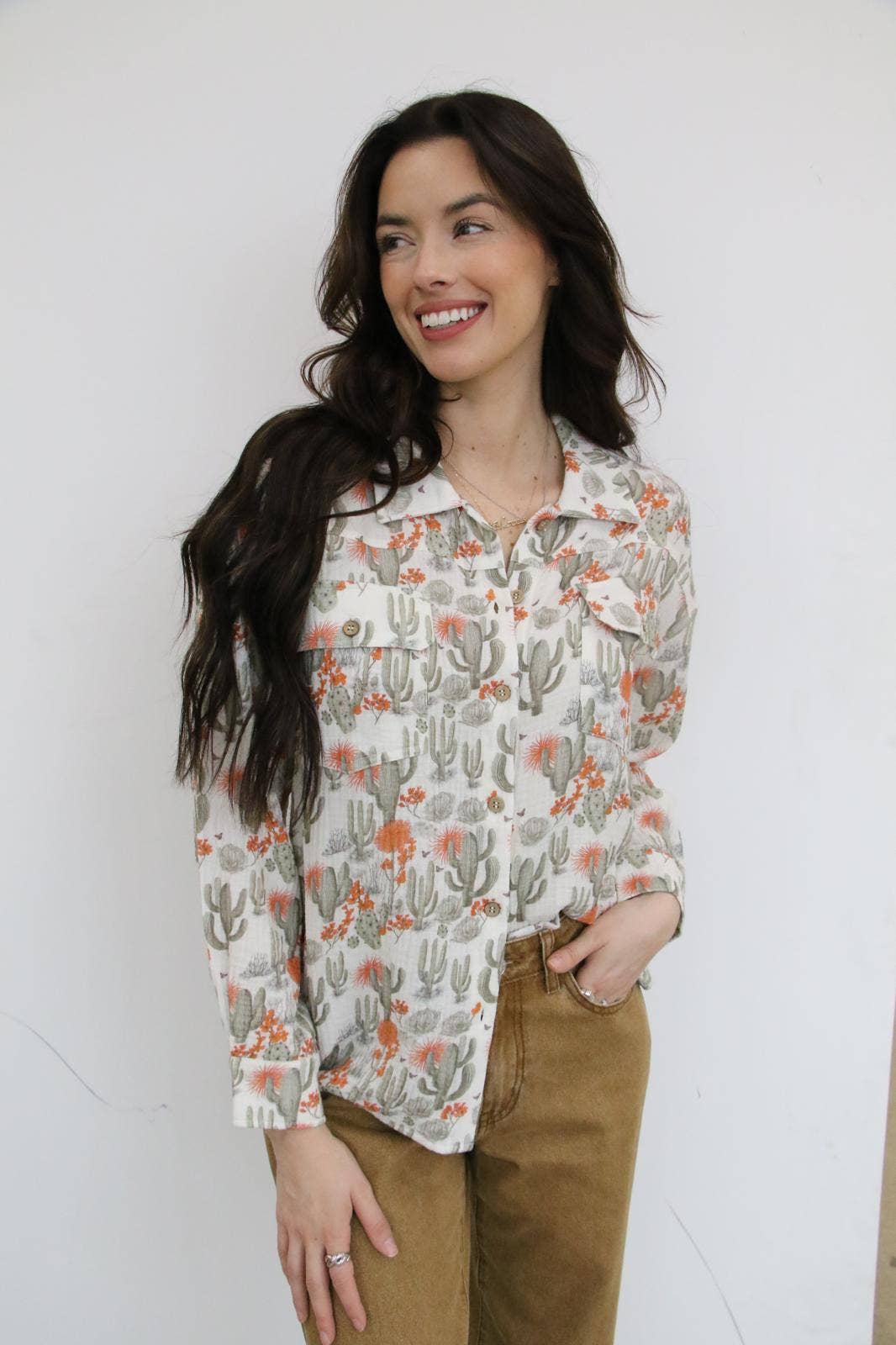 TH1301 CACTUS GAUZE TOP (7 Piece)