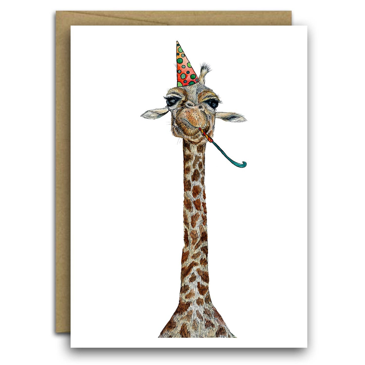 Giraffe Happy Birthday Card Cute animal Birthday Card