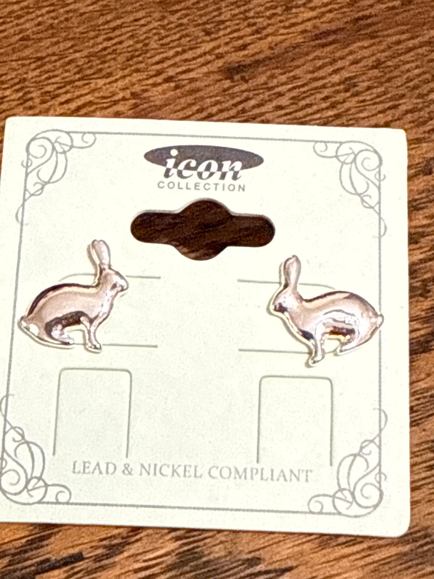 Silver Easter Bunny Earrings
