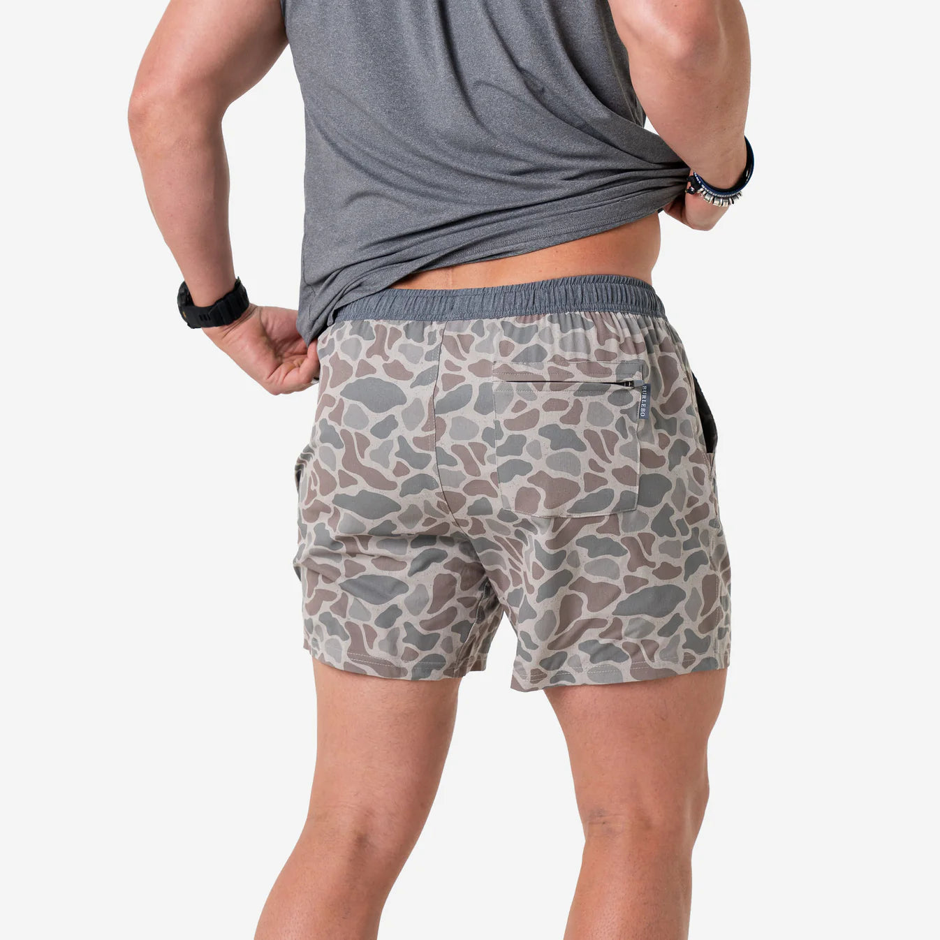 Classic Deer Camo Athletic Shorts with Grey Liner Burlebo AS-CDC5.5” TX
