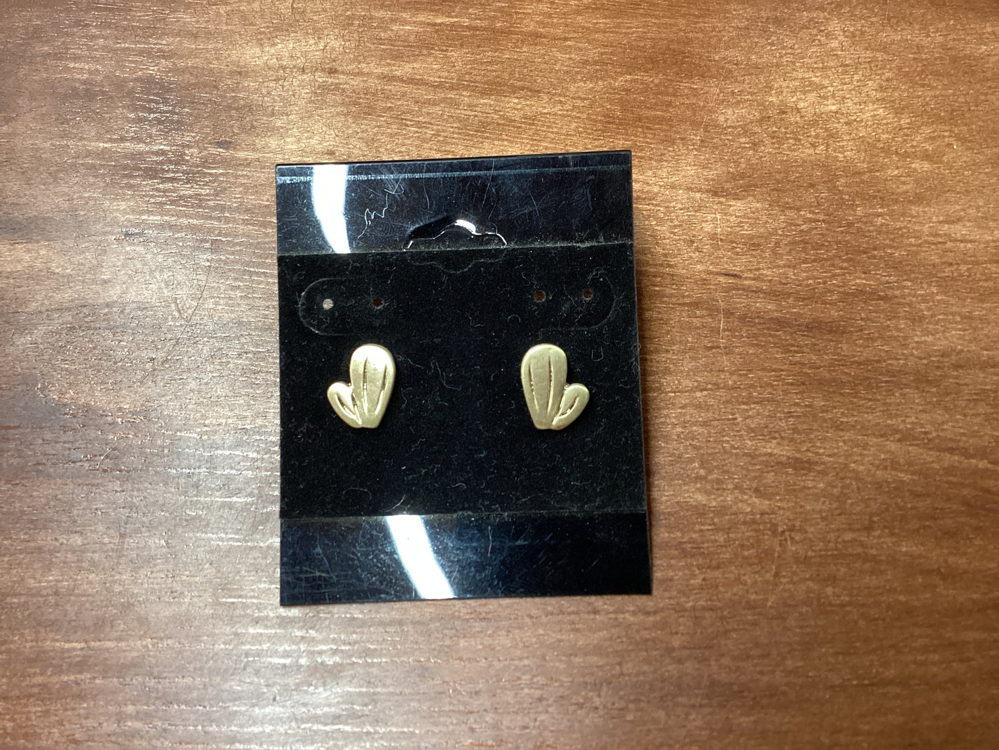 Gold cactus earring
