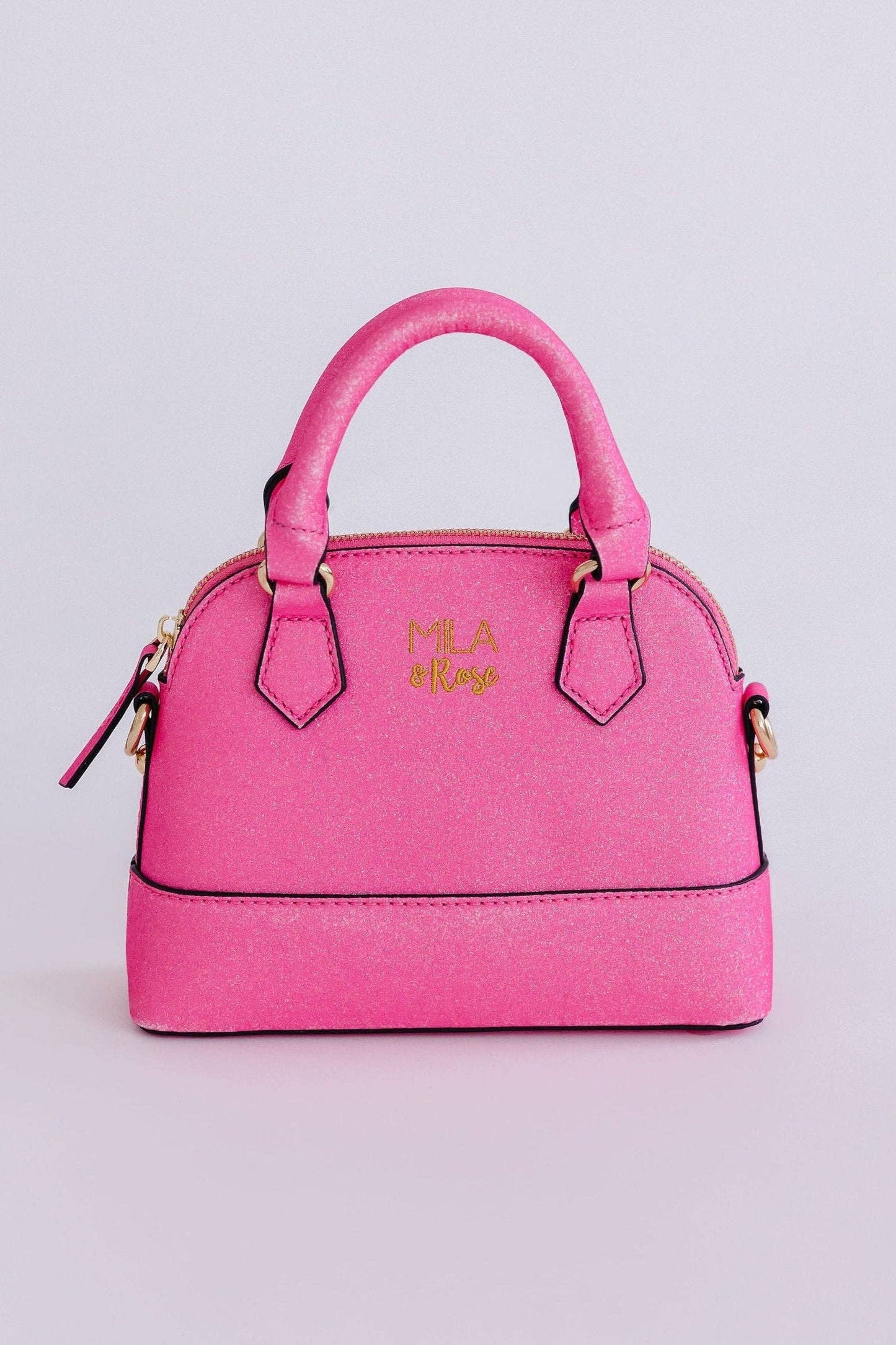 Neon Pink Glitter Girl's Crossbody Purse Mila