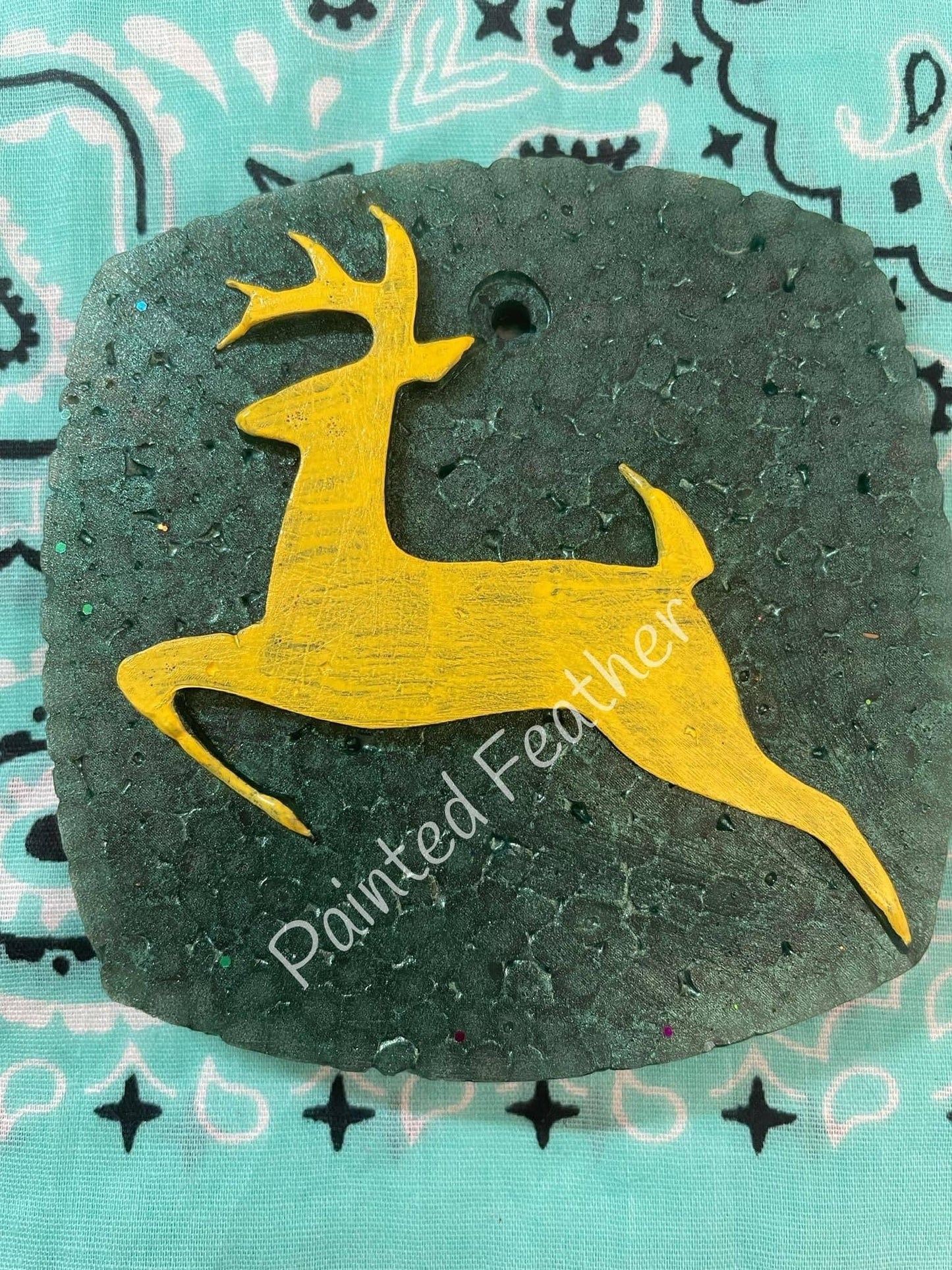 JD Tractor logo car Freshie