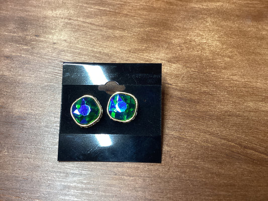 Blue/green stud earrings
