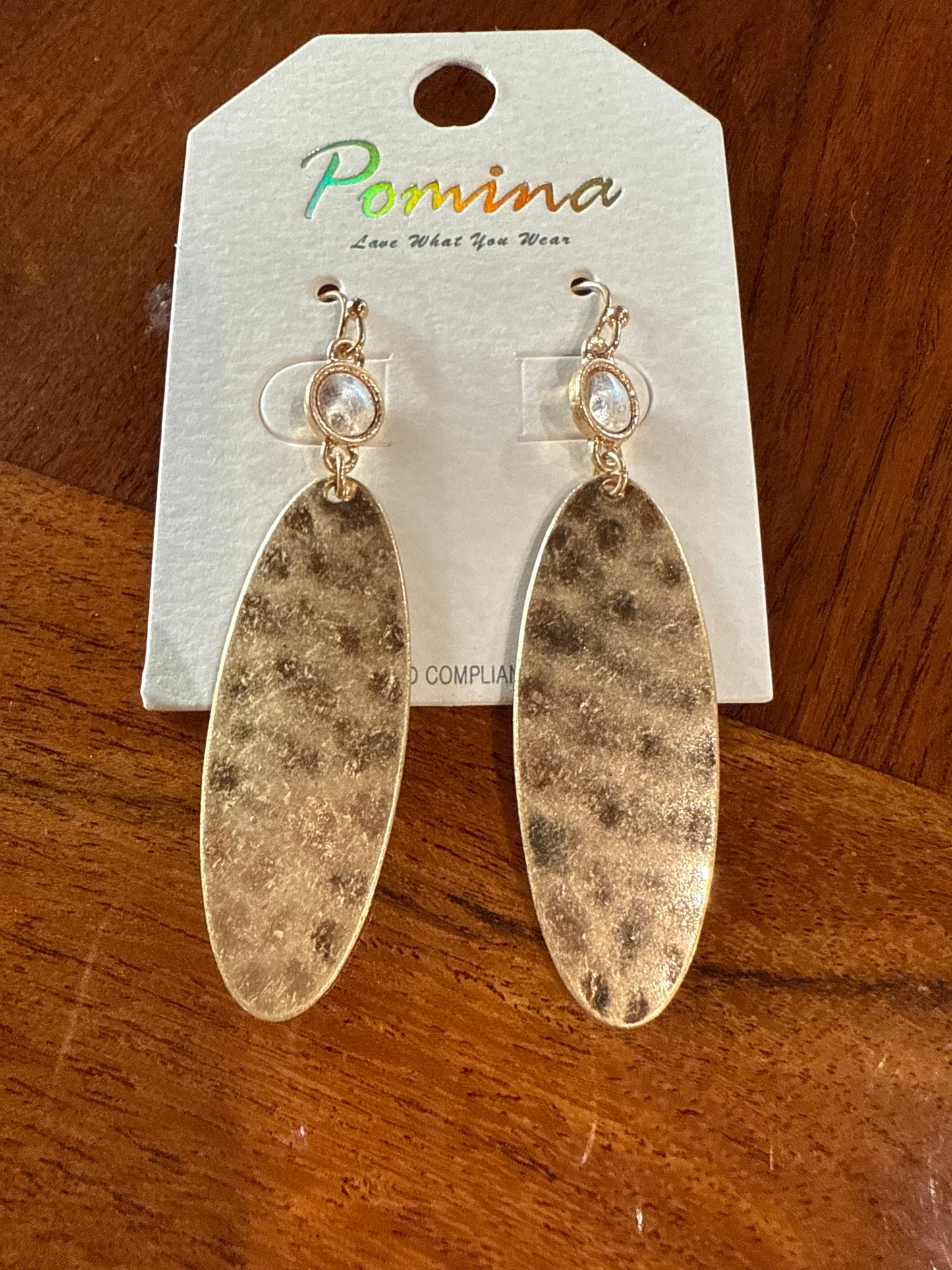 Hammered Gold Dangle Earrings