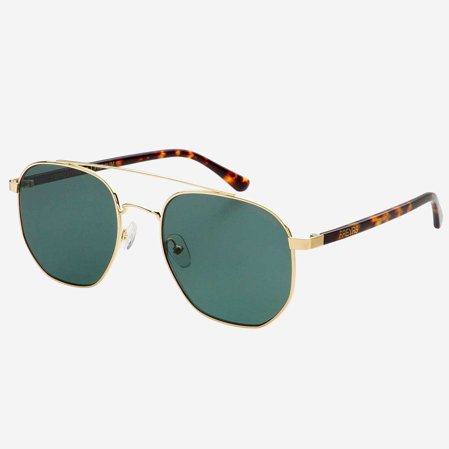 Austin Mens Sunglasses : Gold / Green Freyrs
