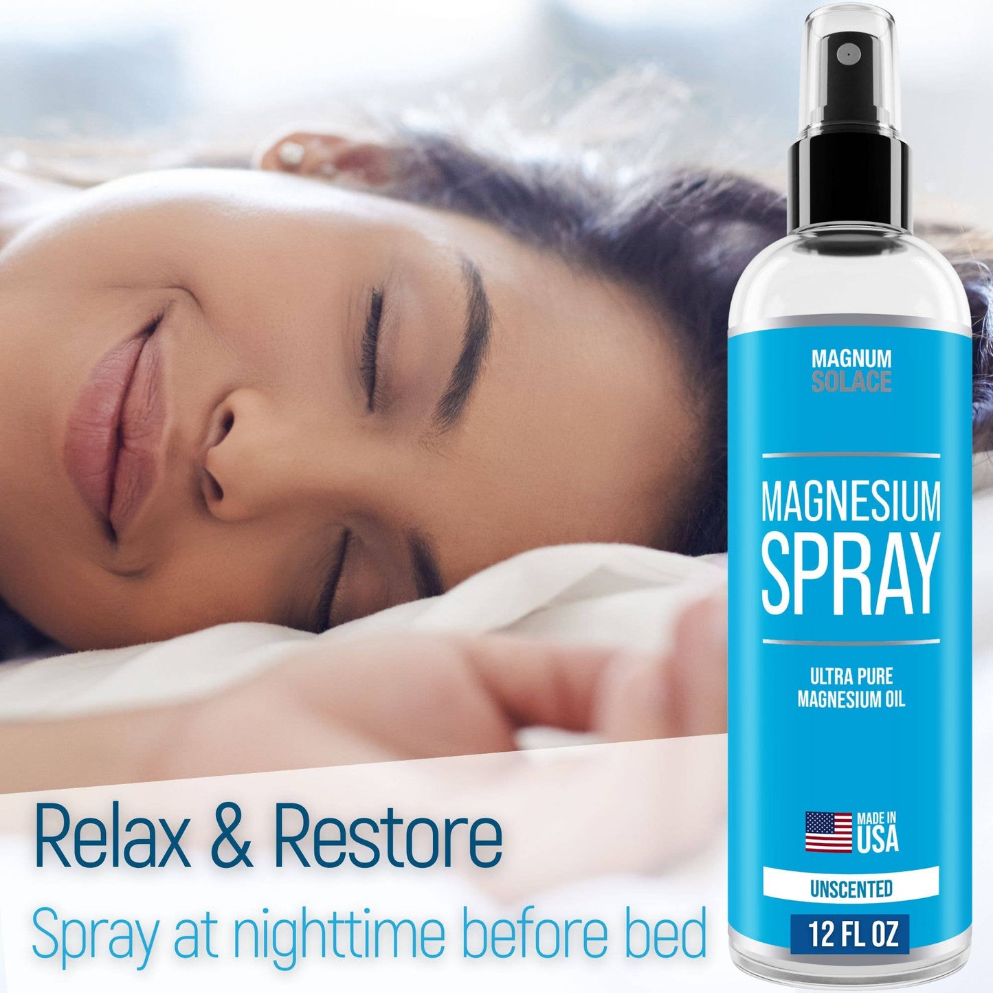 Magnesium Oil Spray for Restless Legs, Sleep, Muscle Relief: 8 oz