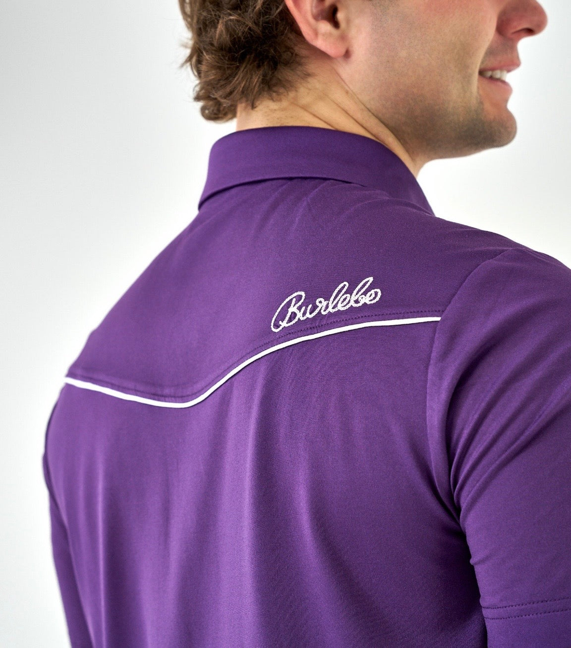 Purple Pearl Snap Western Performance Polo Burlebo Tx