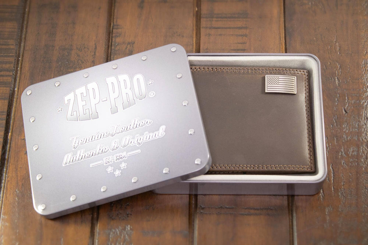 Florida Gators Zep Men's Collegiate Bifold Leather Wallet.: Crazyhorse Brown