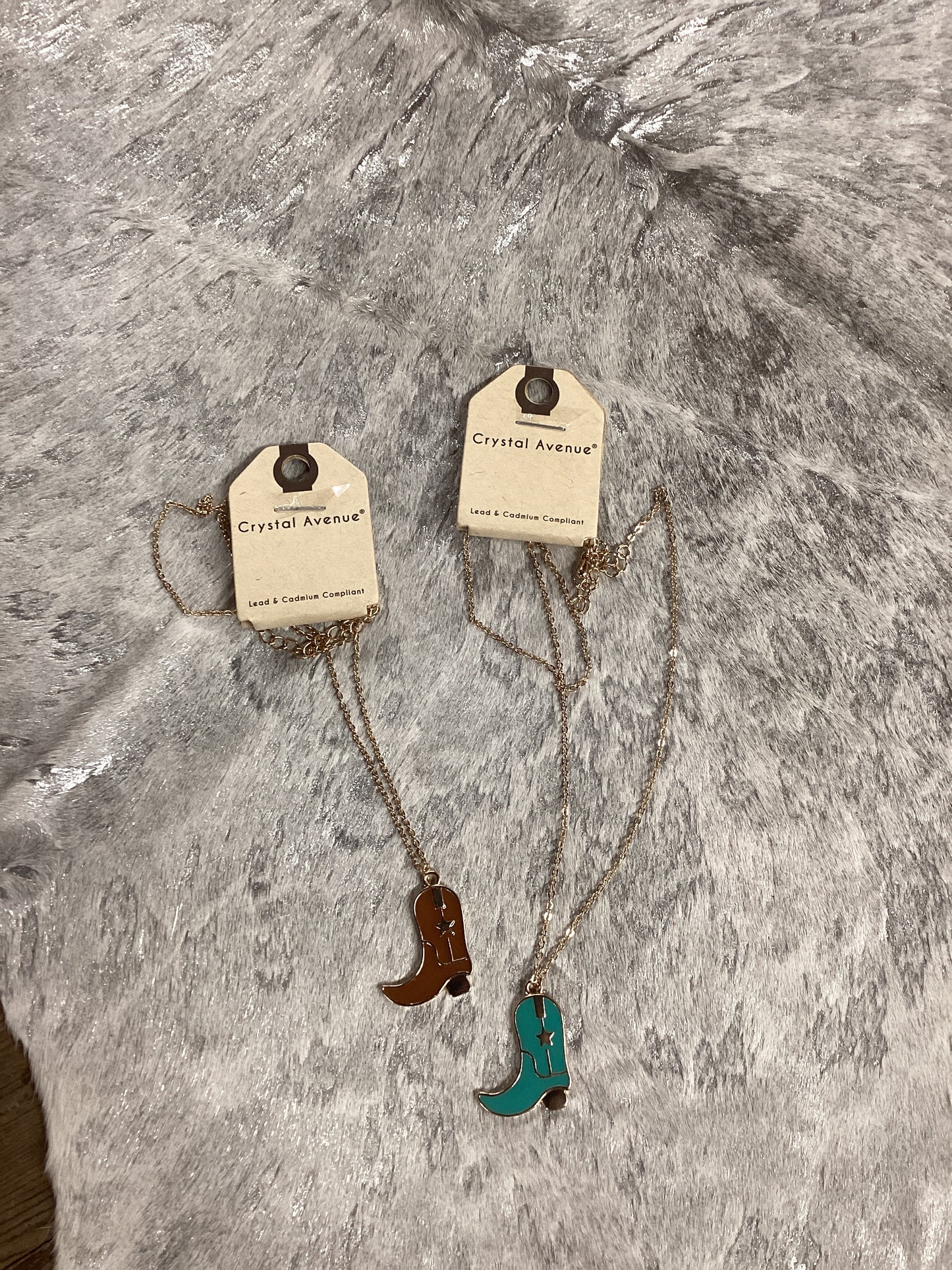 Enamel boot charm necklace