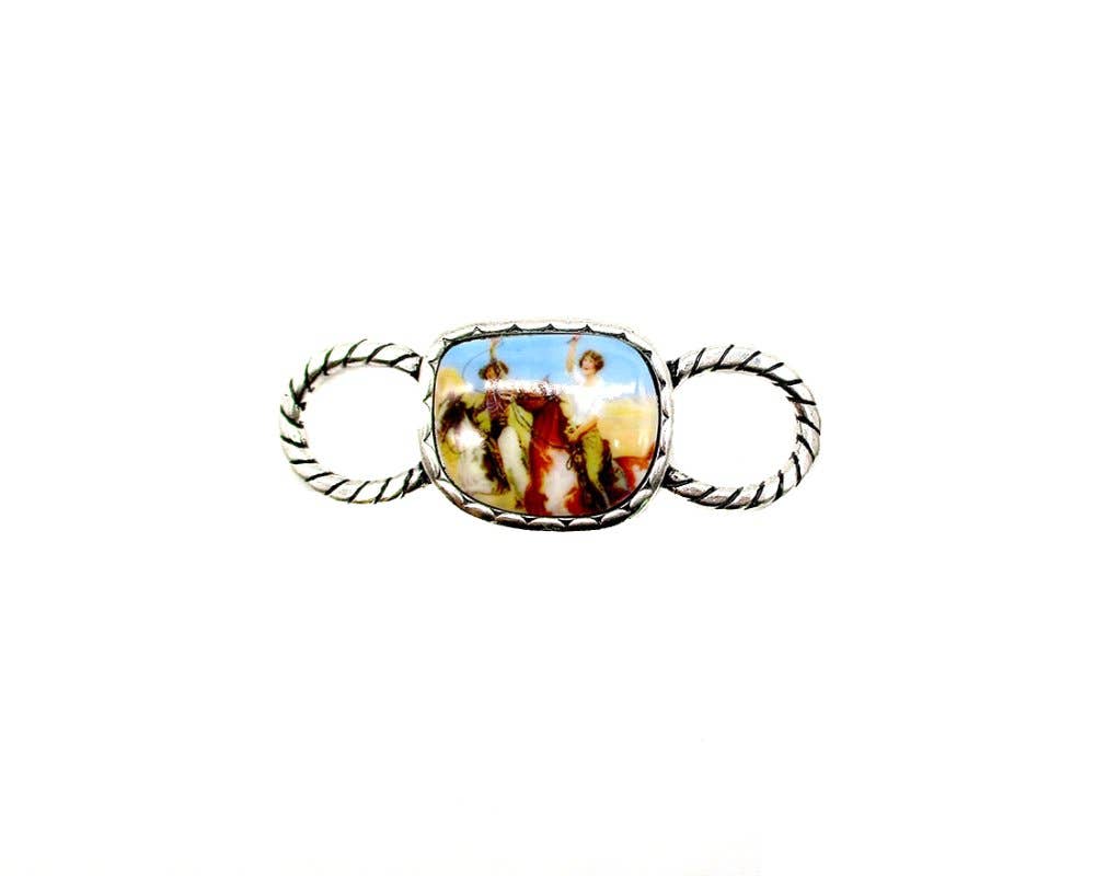 Western Portrait Scarf Charm (Snowing)