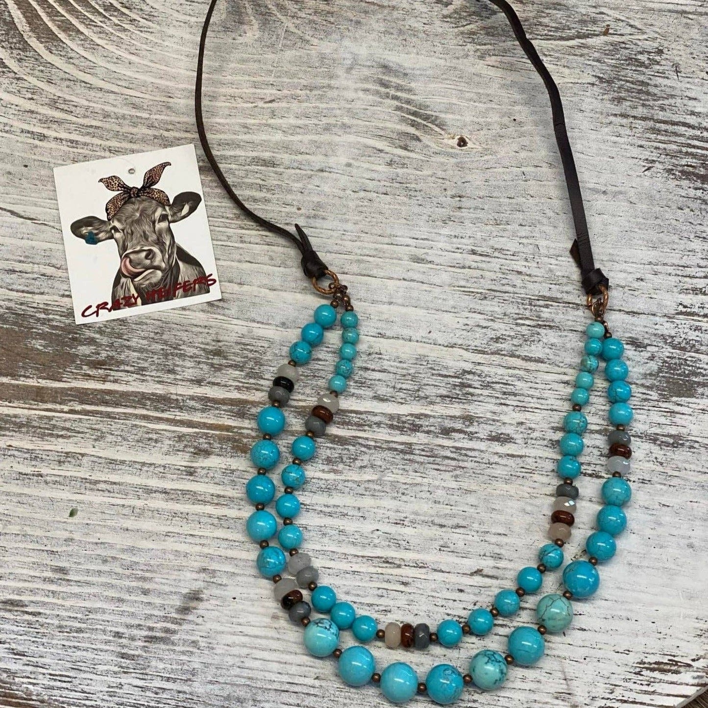 CHW Layered Stone Necklace: AMAZONITE or Turquoise