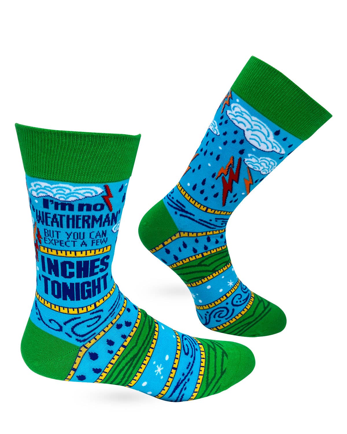 I'm No Weatherman But You Can Expect A Few Inches Tonight Men's Novelty Crew Socks Fab daz