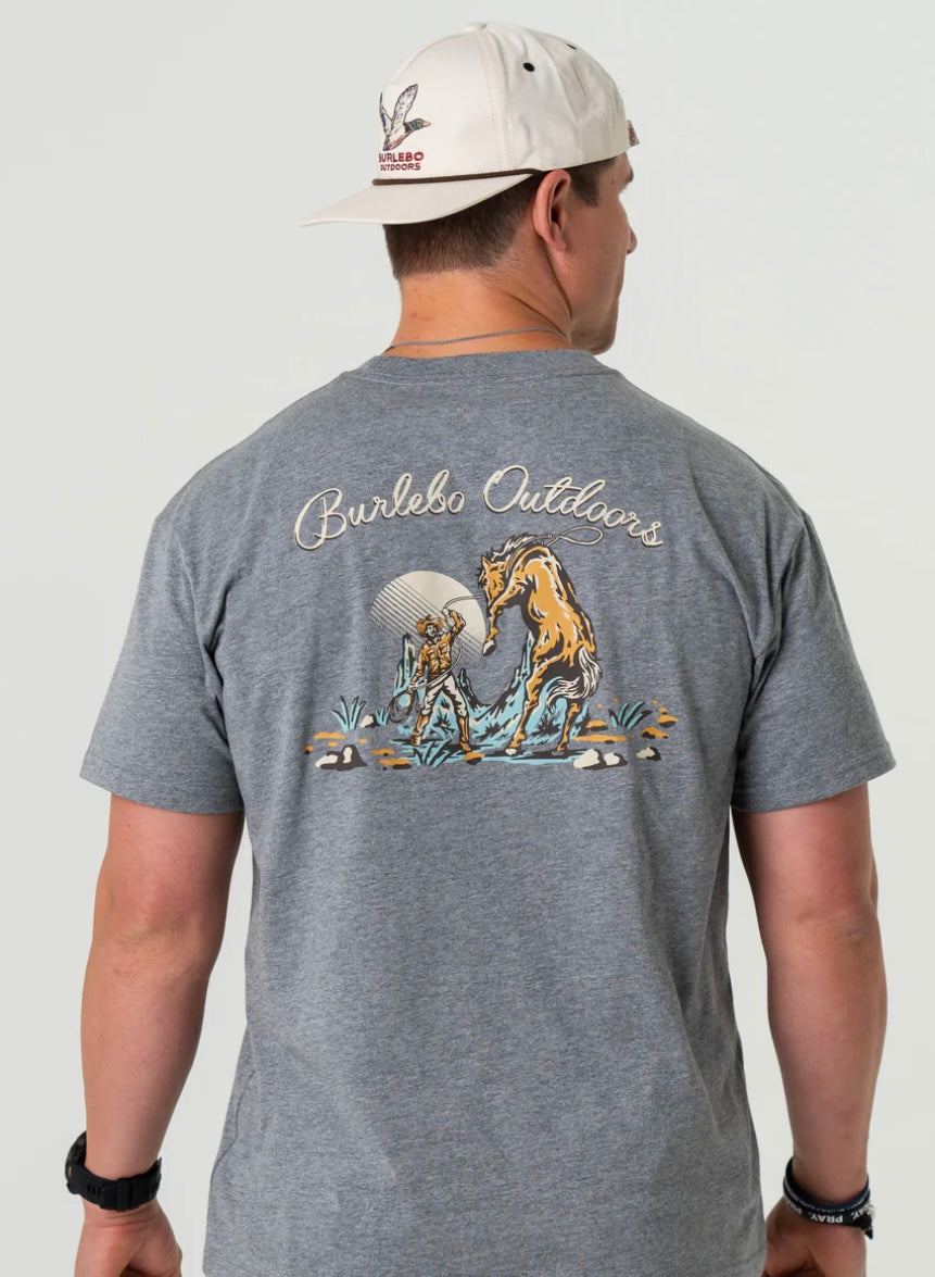 Cowboy Up Short Sleeve T Shirt Dark Heather Grey