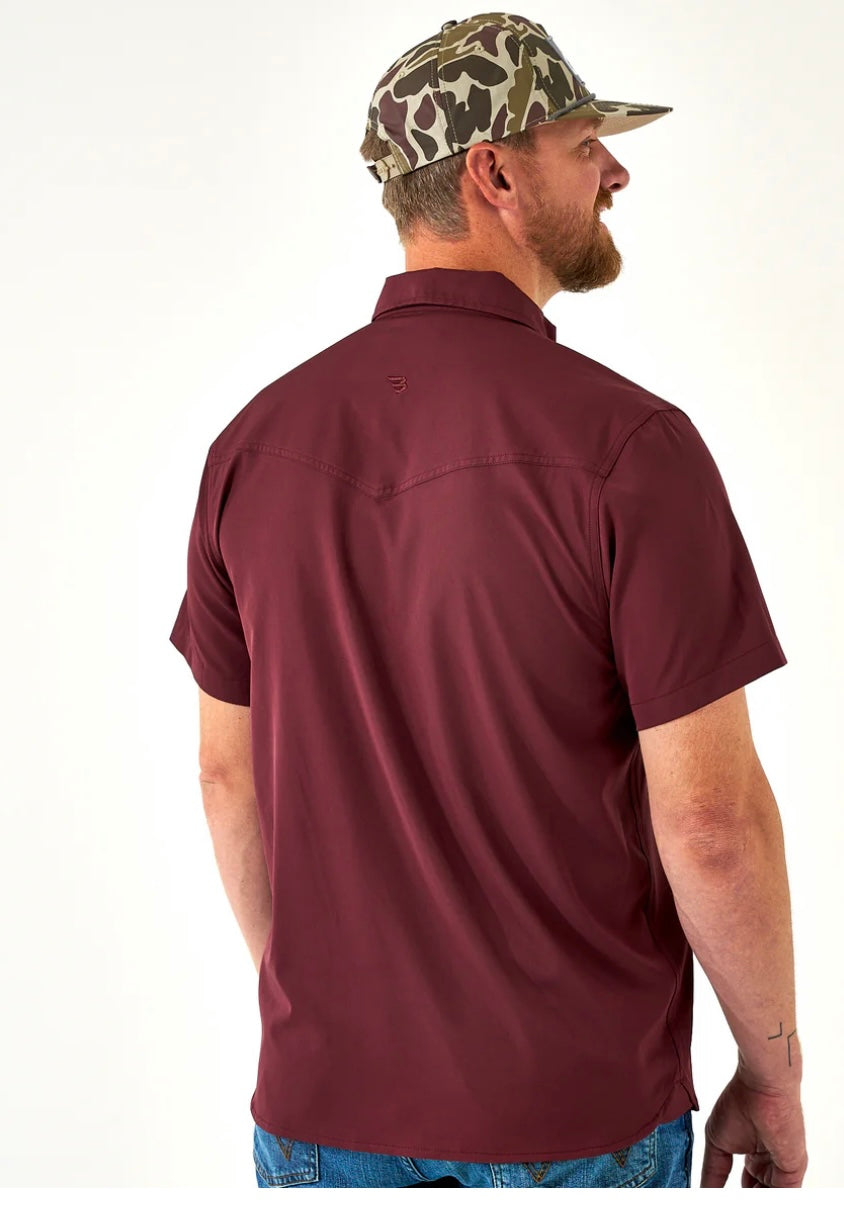 Maroon Western Performance Shirt Burlebo
