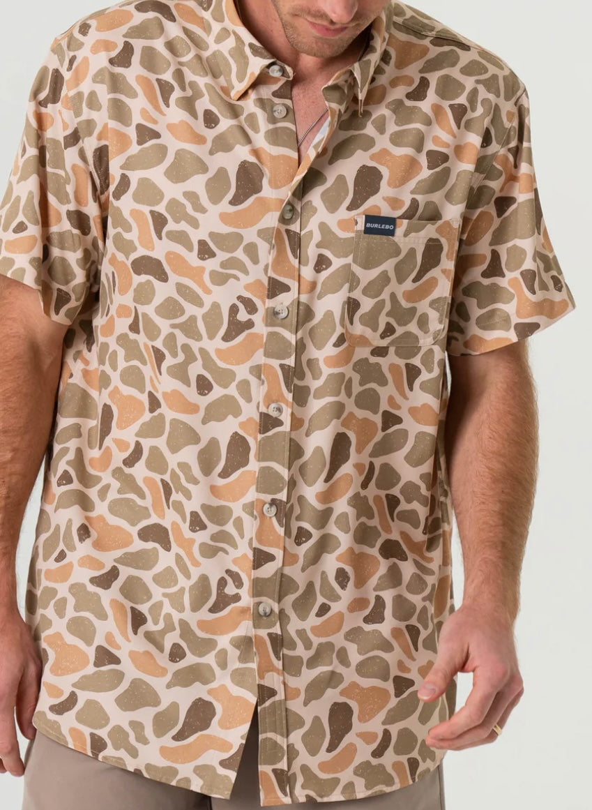Venado Camo Performance Button Up Shirt Burlebo