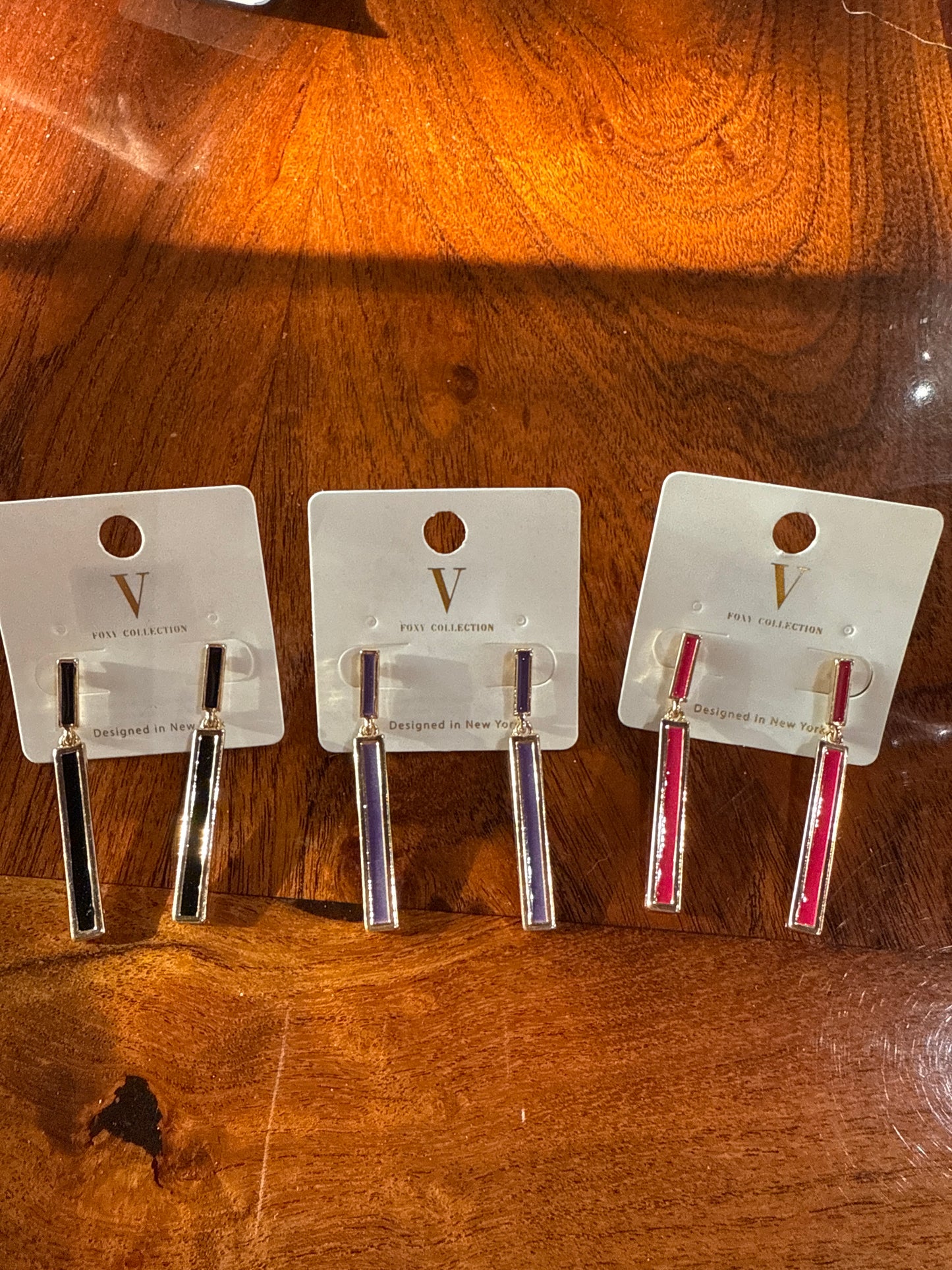 Rectangle Gold tiered Earrings