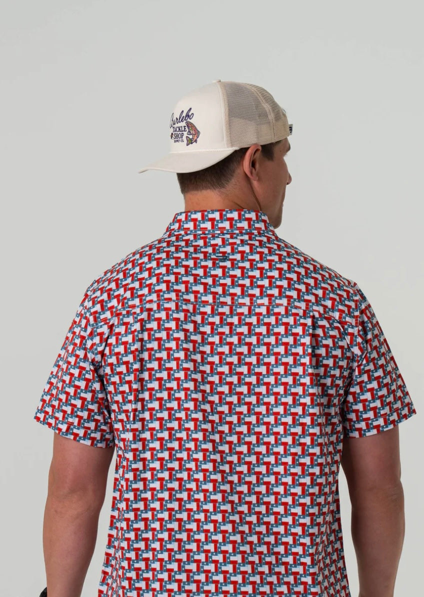 Texas Flags Performance Button Up Burlebo