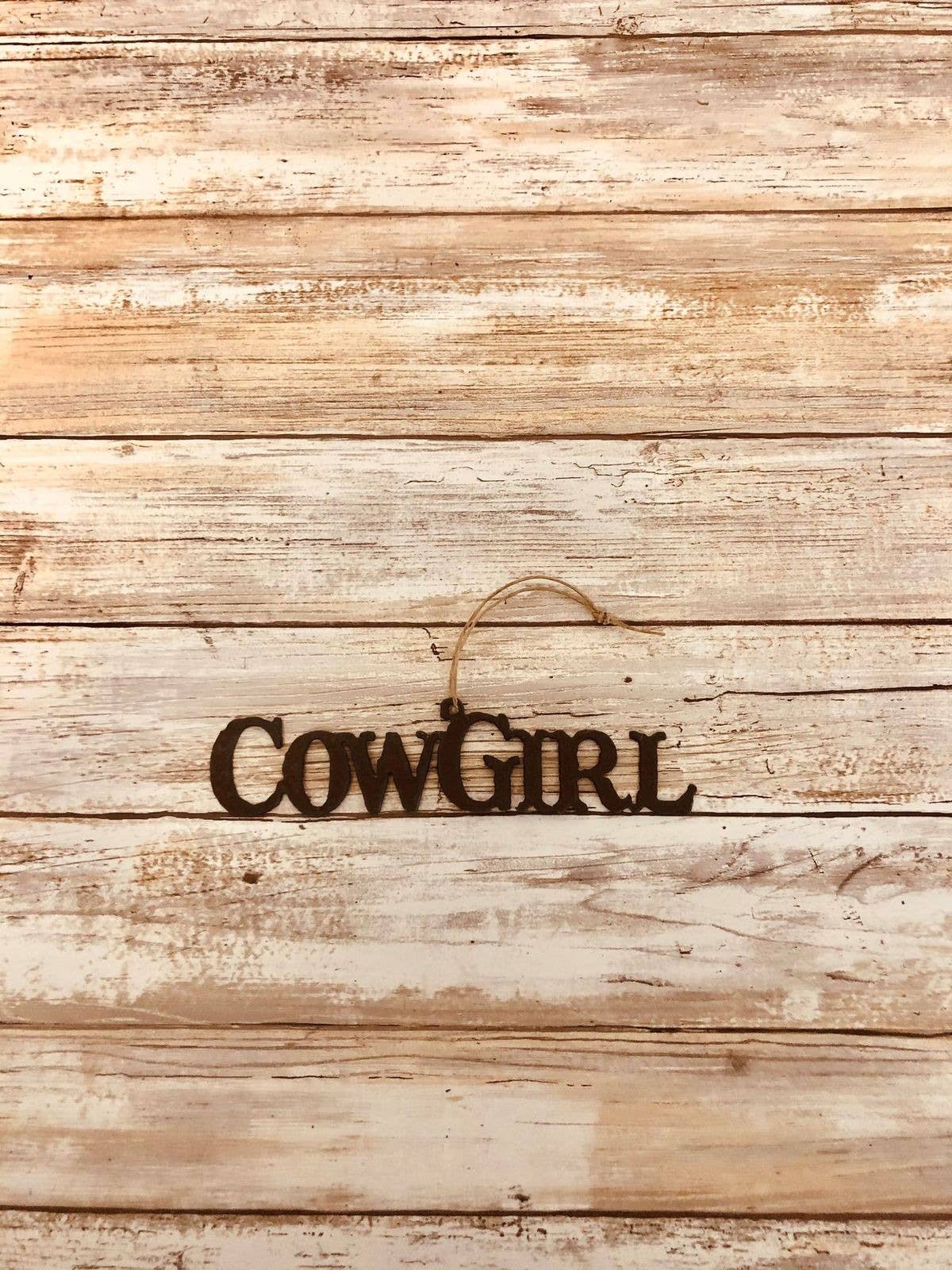 Cowgirl Word Ornament Ironwork