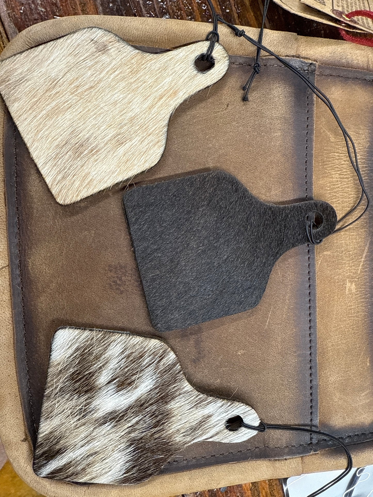 Cowhide Cow Tag Car Freshies DRF