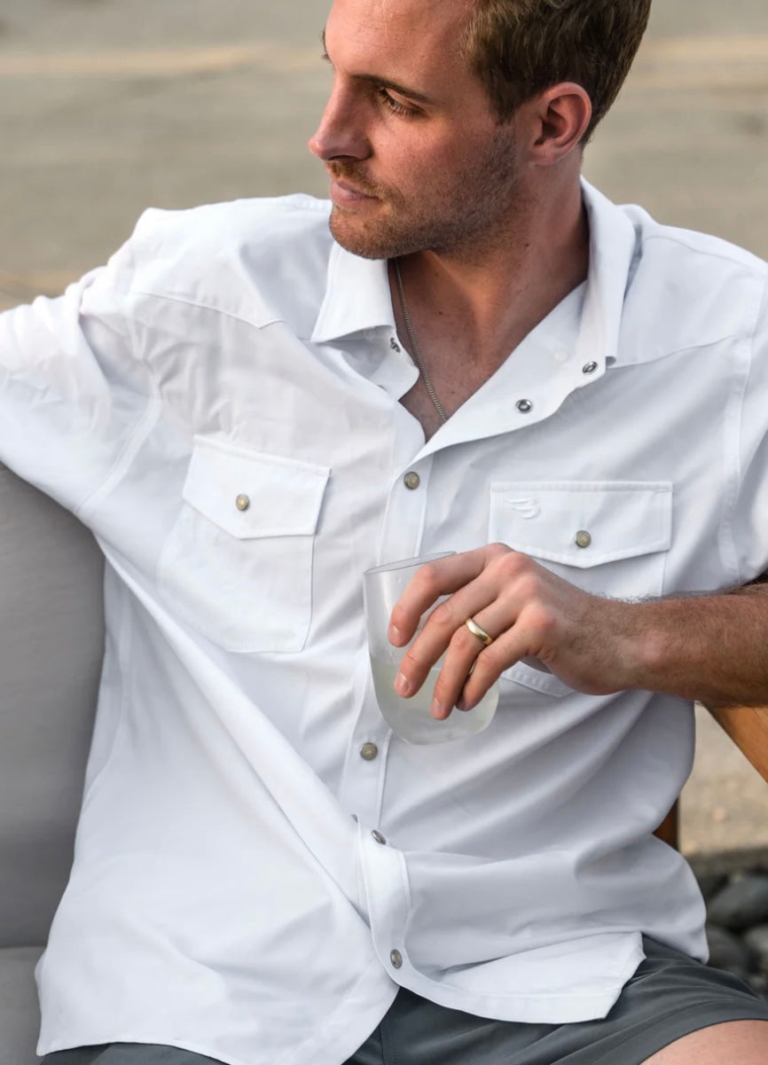 White Performance Western shirt Burlebo