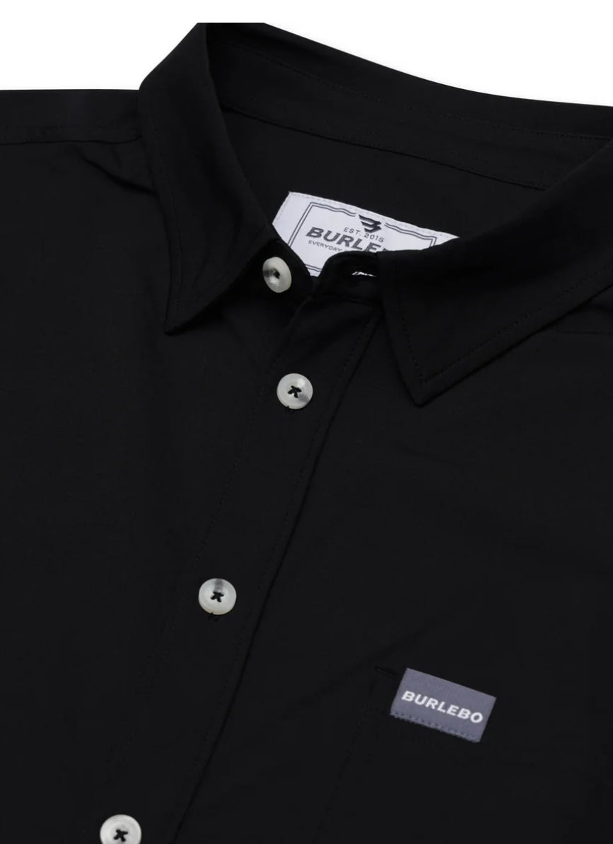 Black Performance Button Up Burlebo