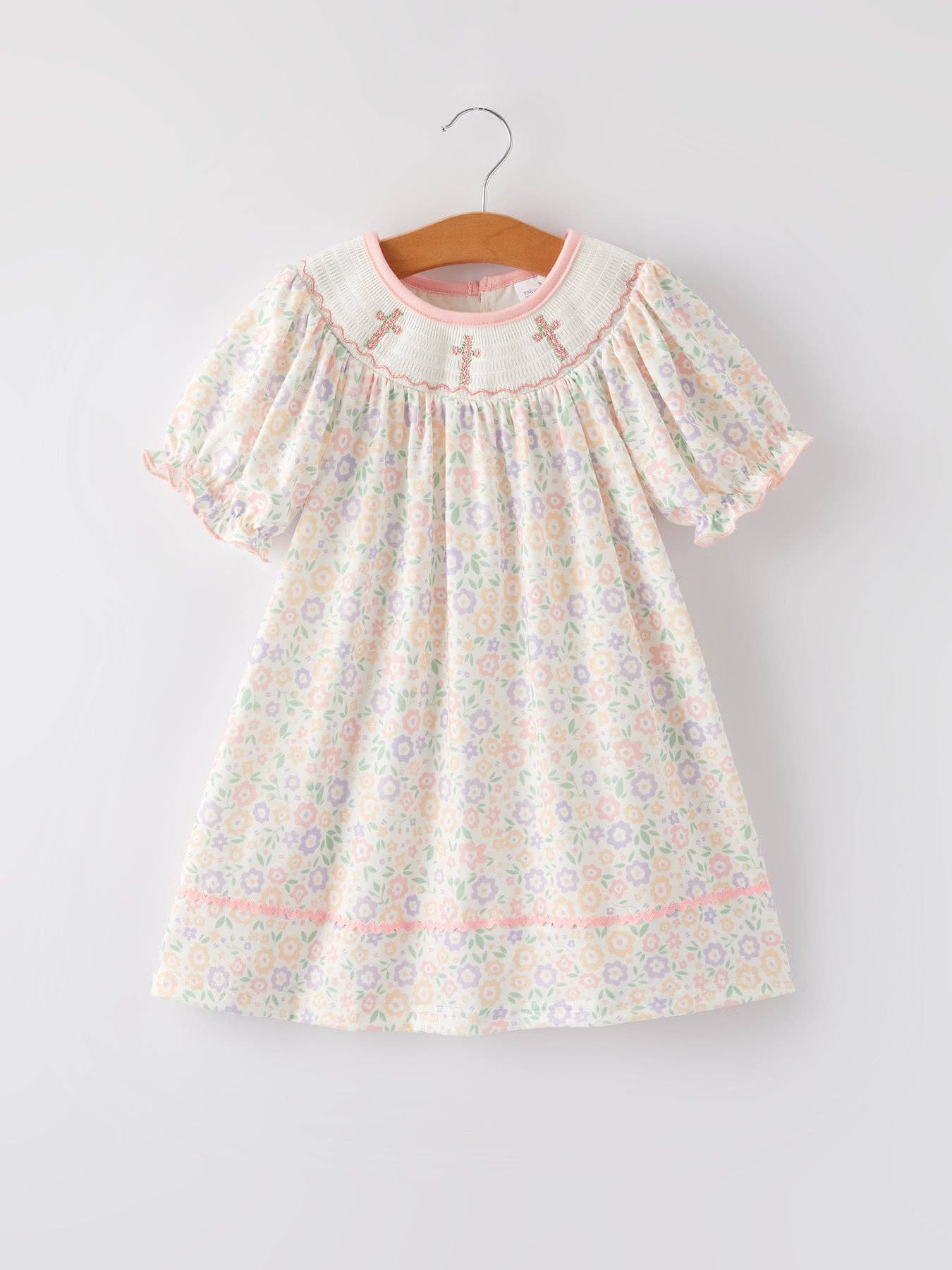 Easter Embroidery Cross Smocking Dress Rylee