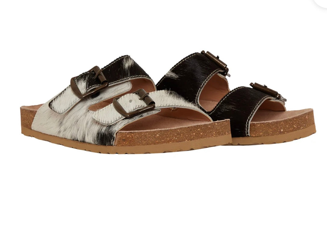 Lazy Days Myra Cowhide Sandals Black