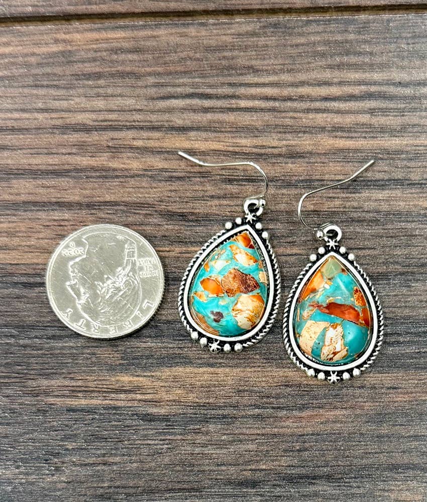 Western Teardrop 1.2” Gemstone Earrings 726595 Isac
