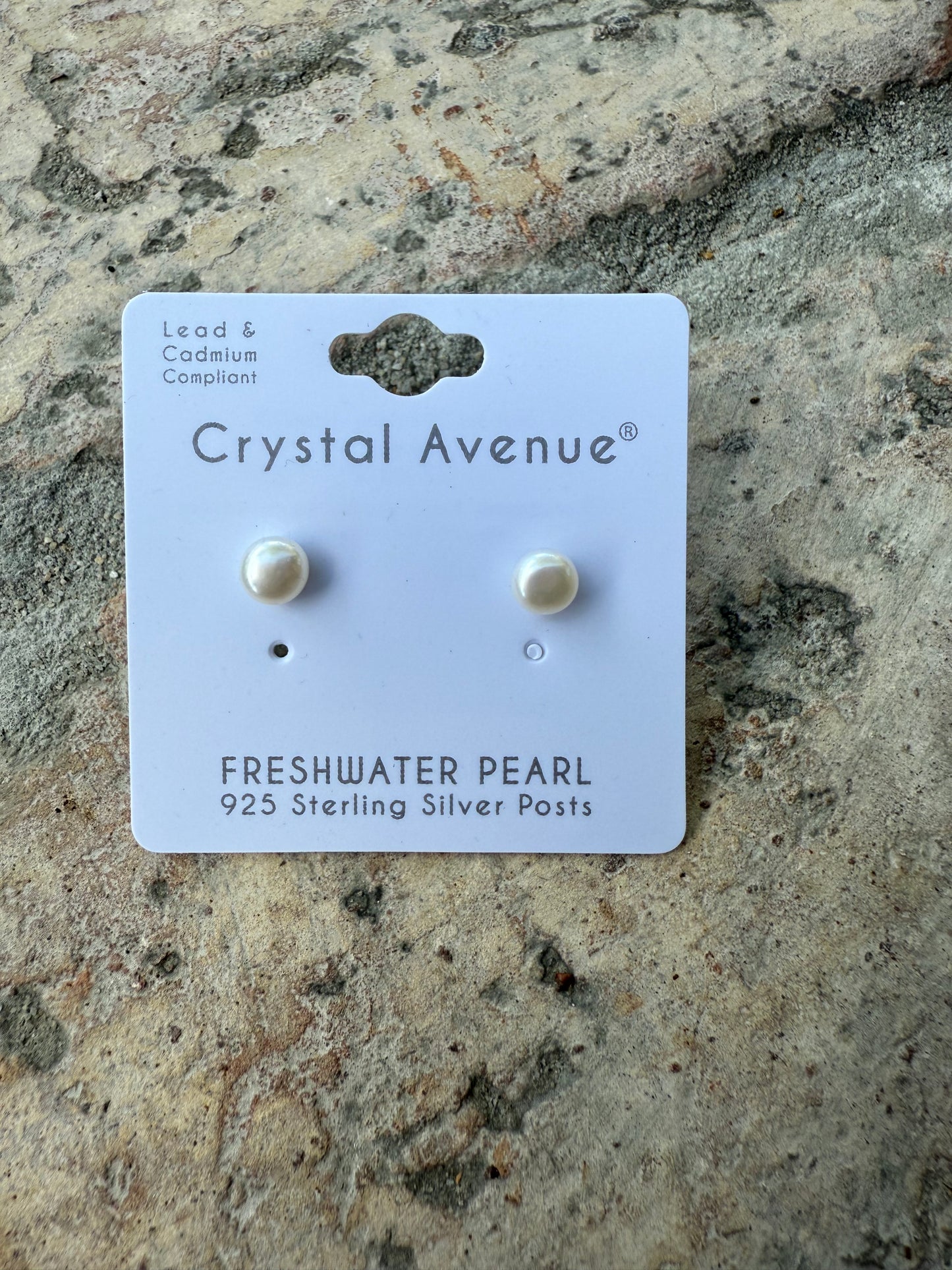 Crystal Avenue Freshwater Pearl Earrings with .925 Silver post